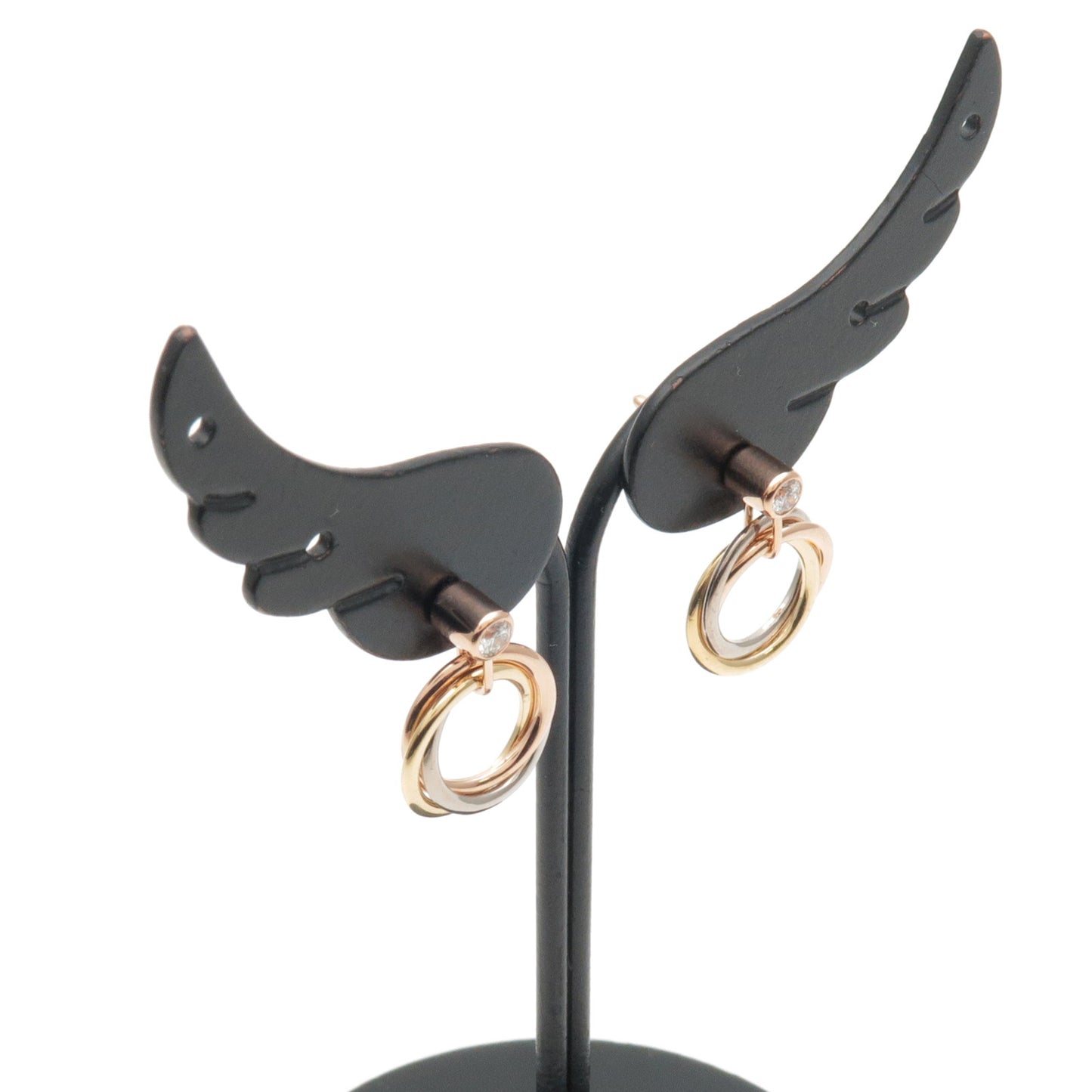 Cartier Trinity Diamond Earrings K18 750 YG/WG/PG