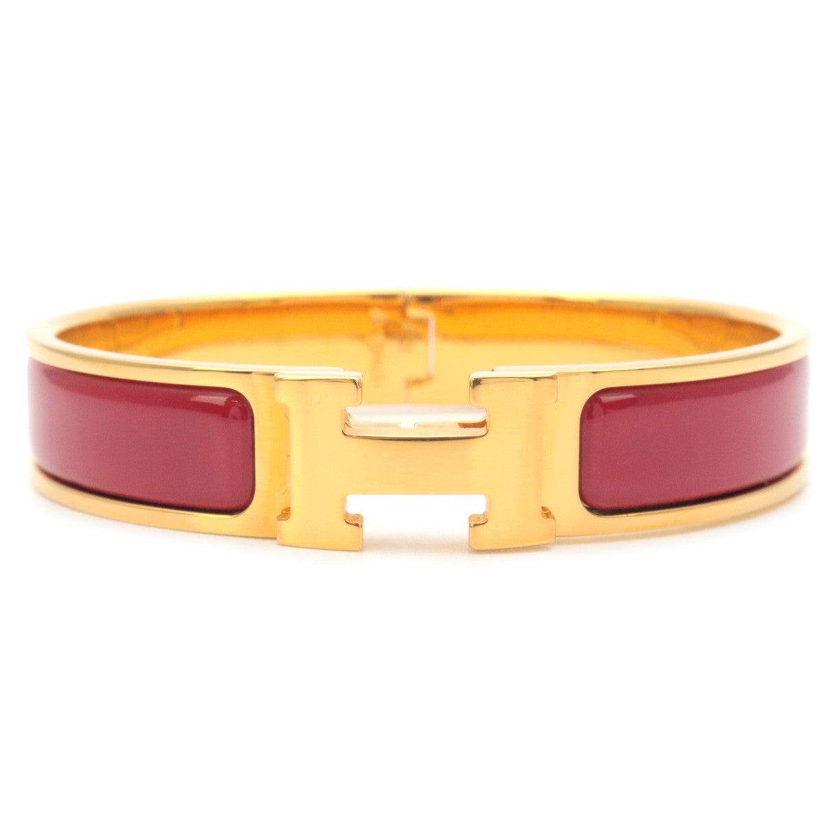 HERMES-Clic-Clac-PM-H-Logo-Bangle-Bracelet-Gold-Red