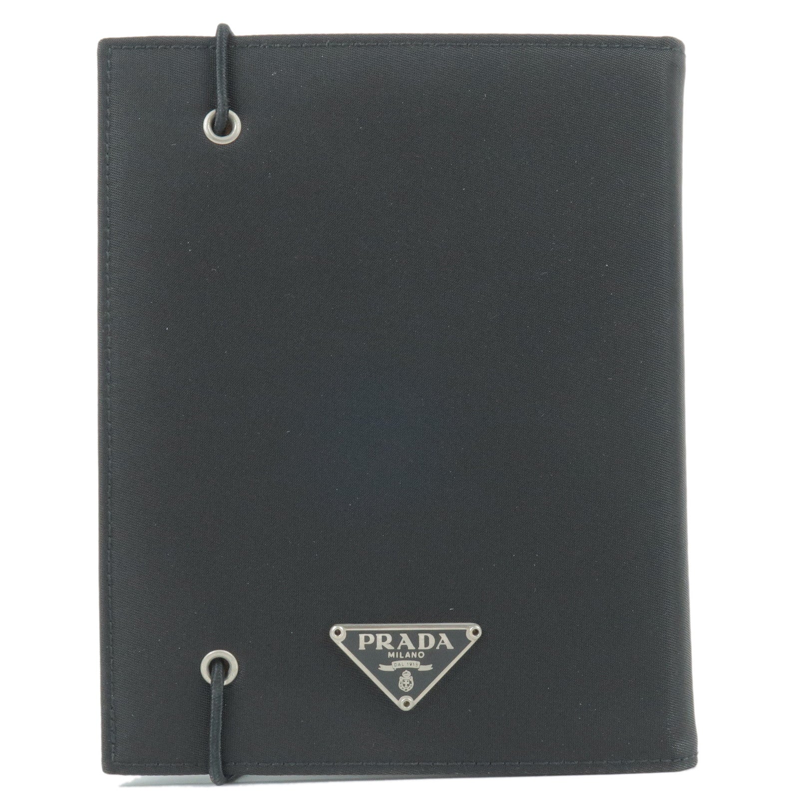 PRADA-Logo-Nylon-Leather-Planner-Cover-NERO-Black