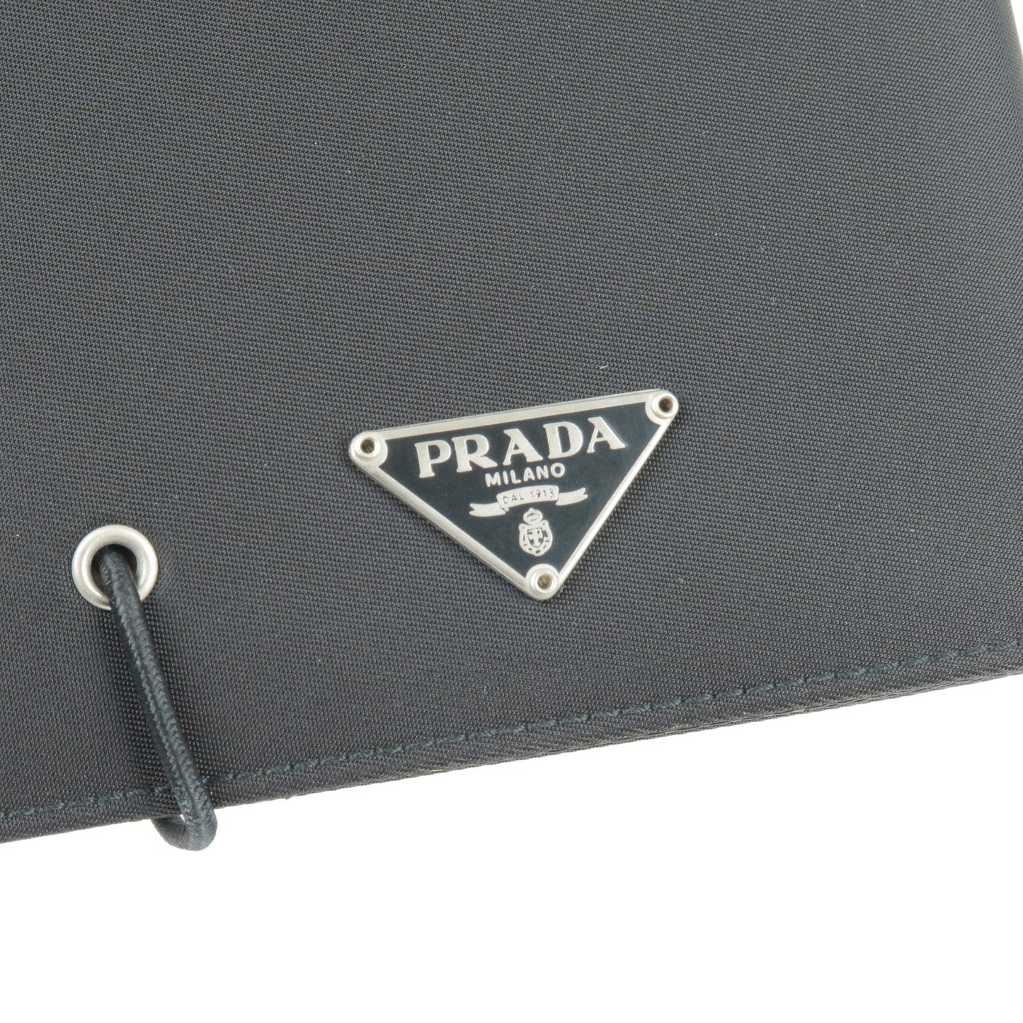 PRADA Logo Nylon Leather Planner Cover NERO Black