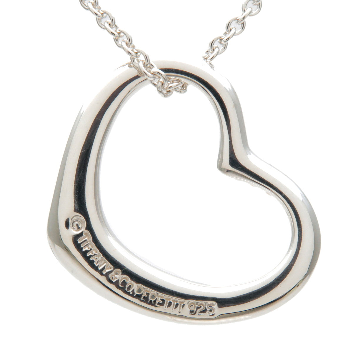 Tiffany&Co. Open Heart Necklace Medium 925 Silver