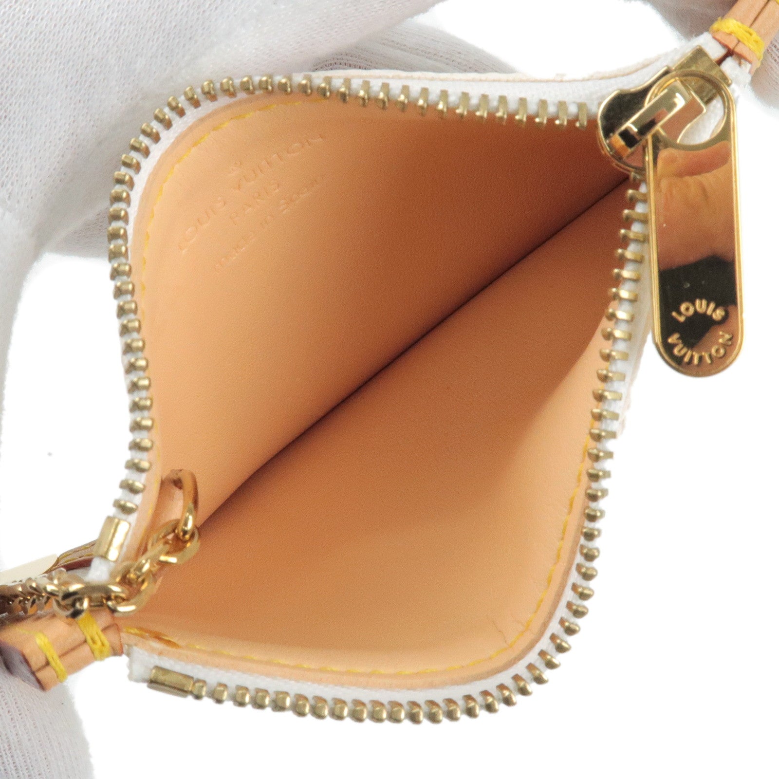 Louis Vuitton Pochette Cles Monogram Orange Brown Clip Purse