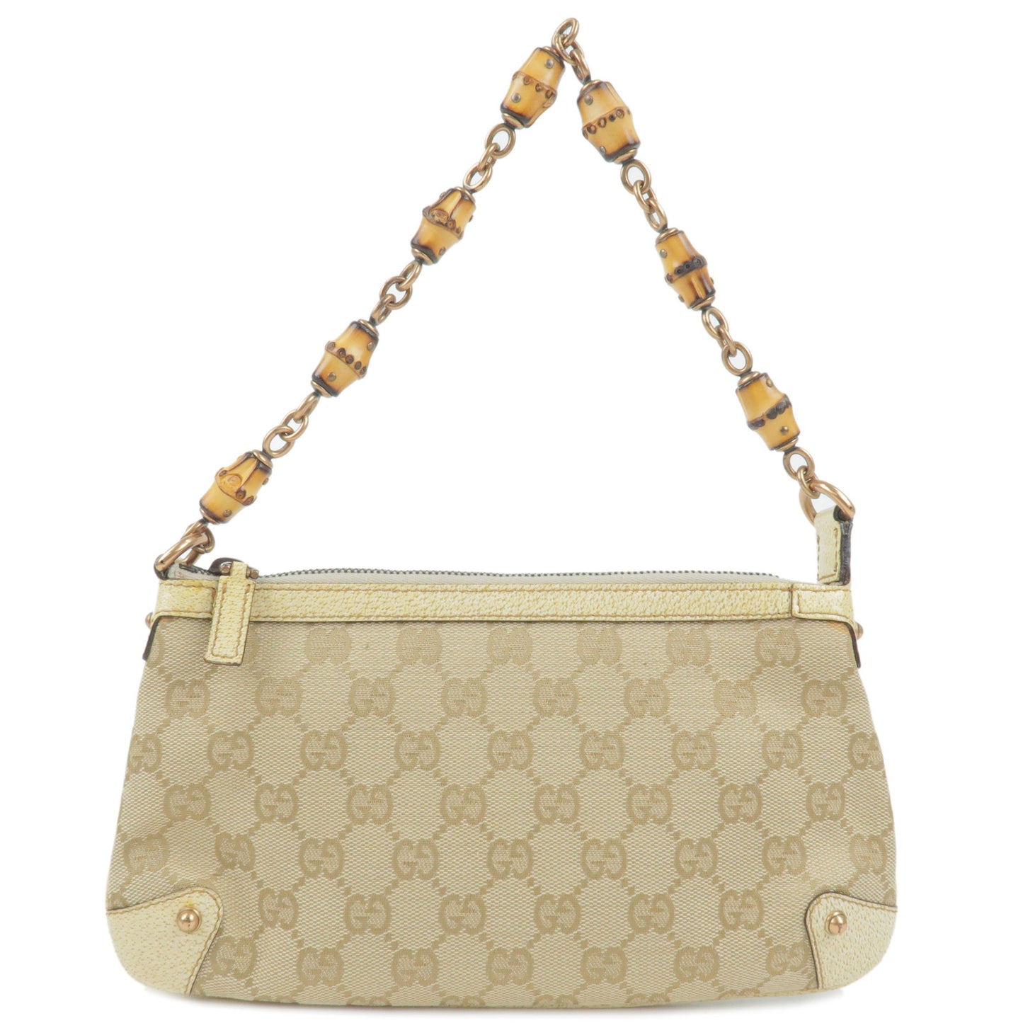 GUCCI-Bamboo-GG-Canvas-Leather-Pouch-Purse-Beige-Ivory-124289