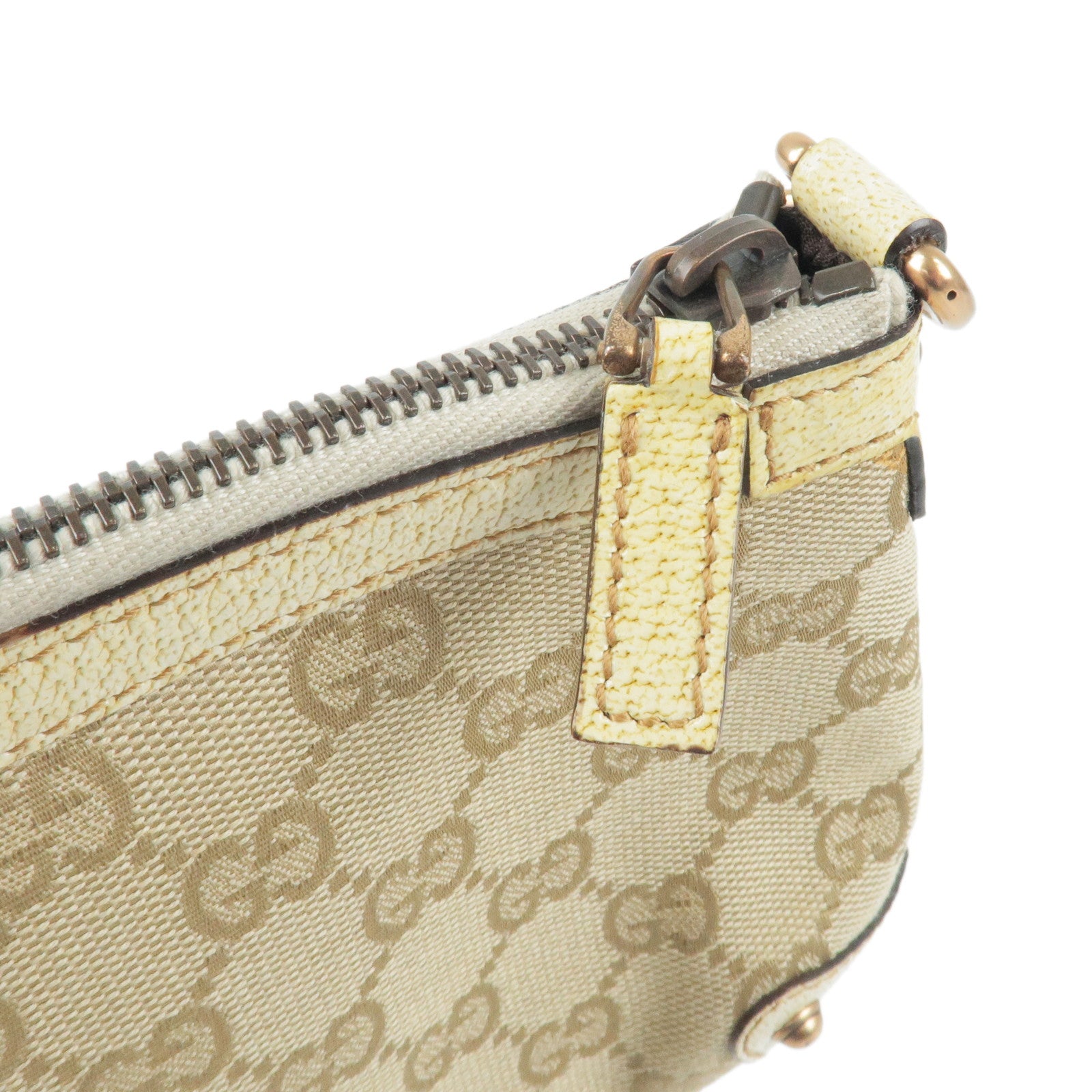 GUCCI-GG-Canvas-Leather-Chain-Pouch-Bag-Beige-Ivory-120940 – dct-ep_vintage  luxury Store