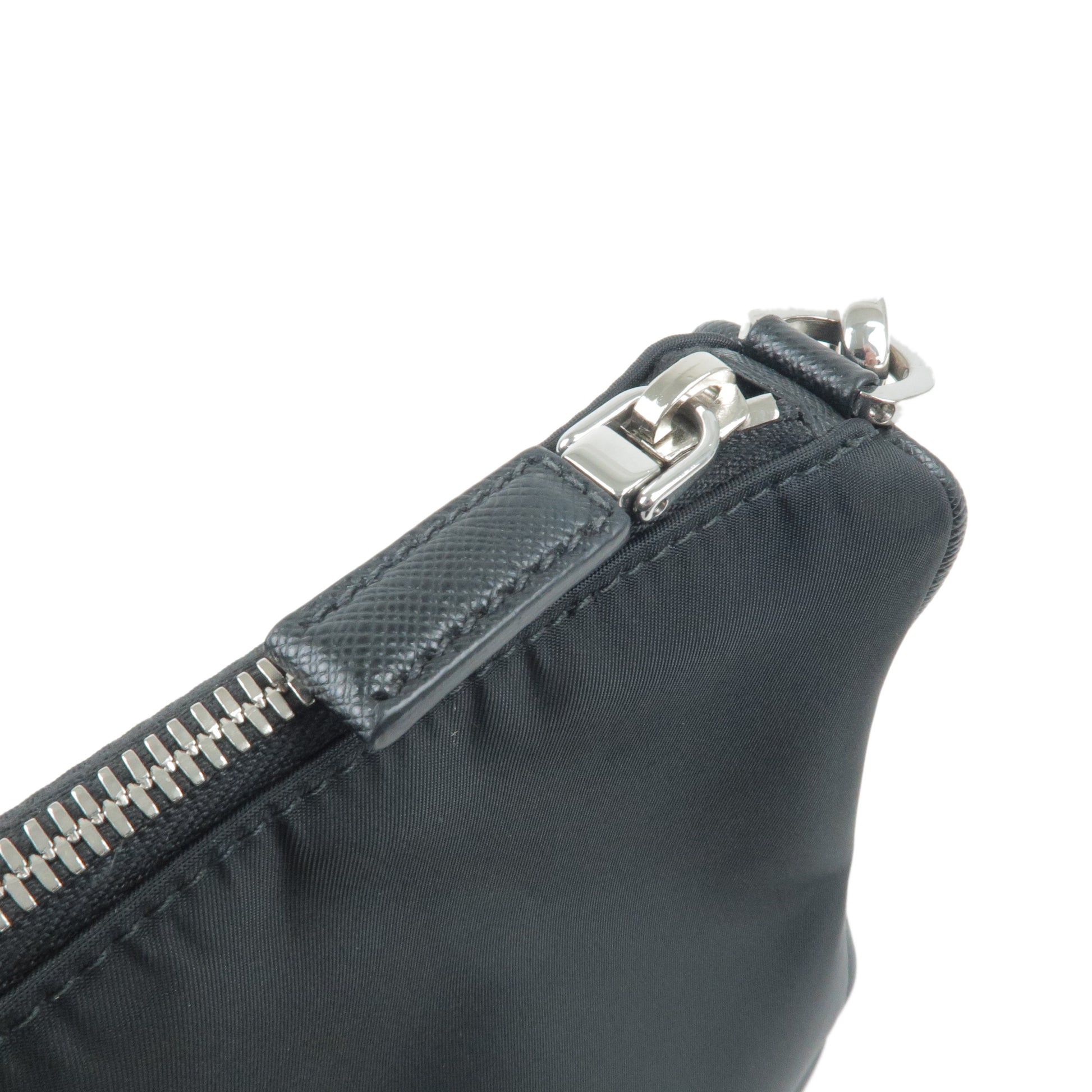 PRADA Nylon Messenger Shoulder Bag Leather Black Yellow 2VH112