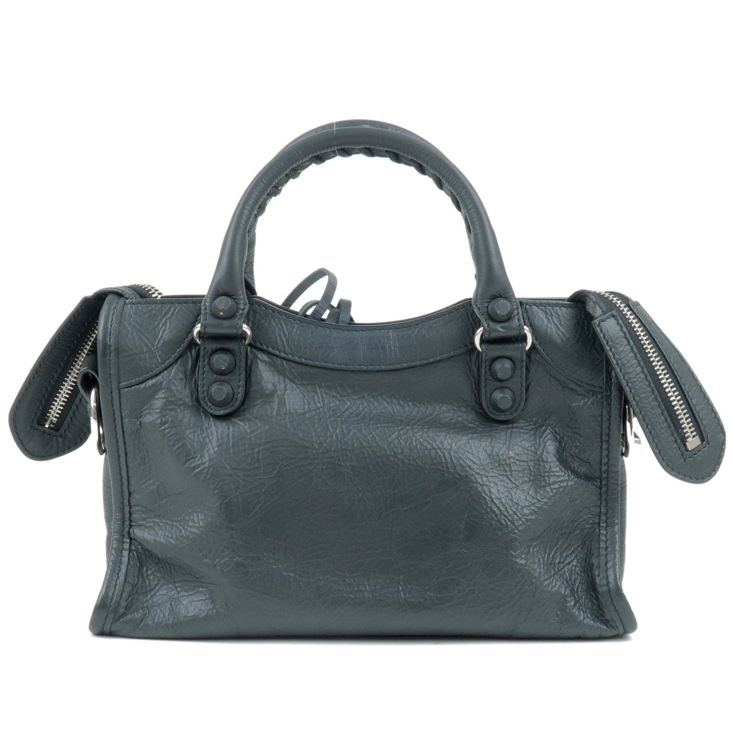 BALENCIAGA Leather Classic Mini City 2Way Bag Black 300295
