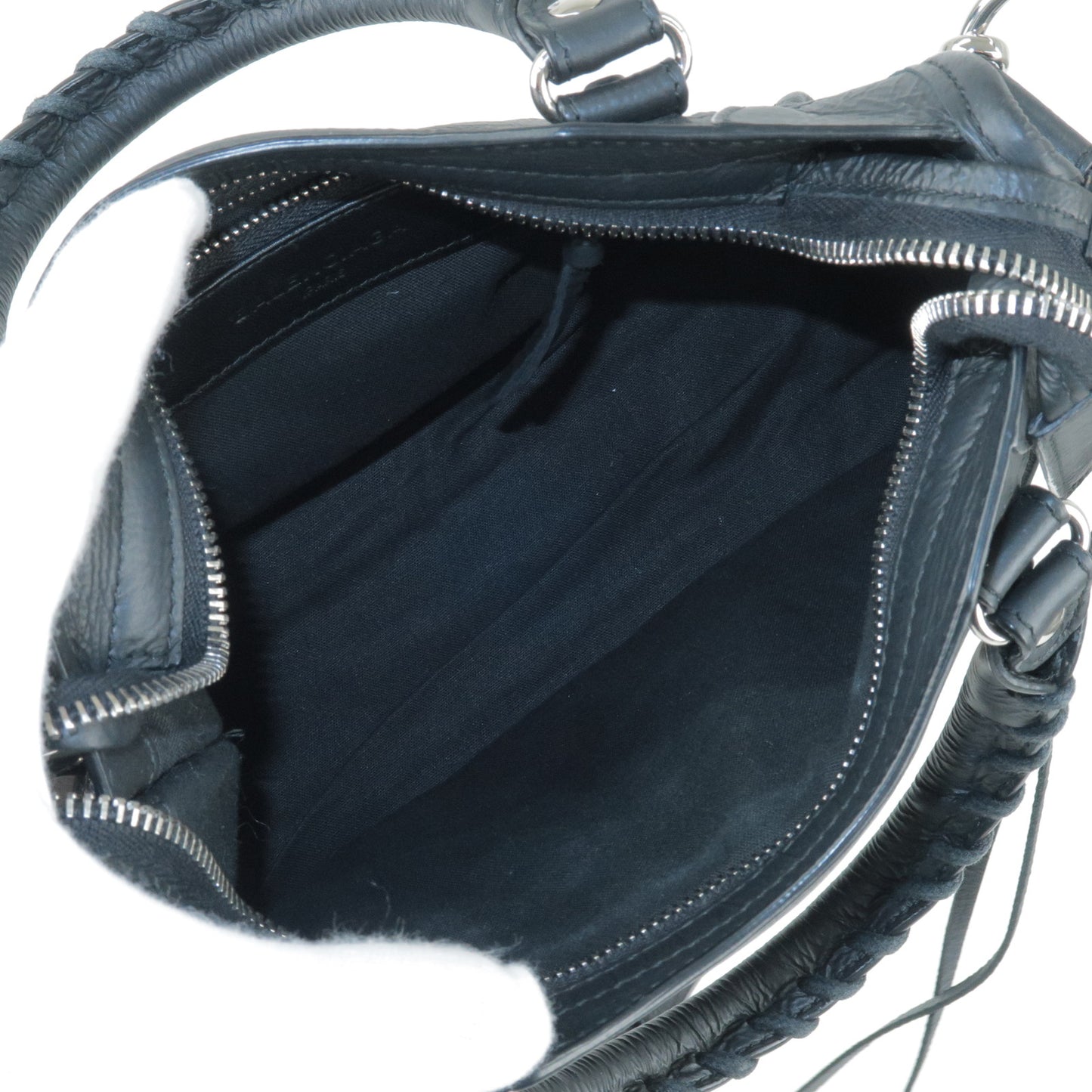 BALENCIAGA Leather Classic Mini City 2Way Bag Black 300295