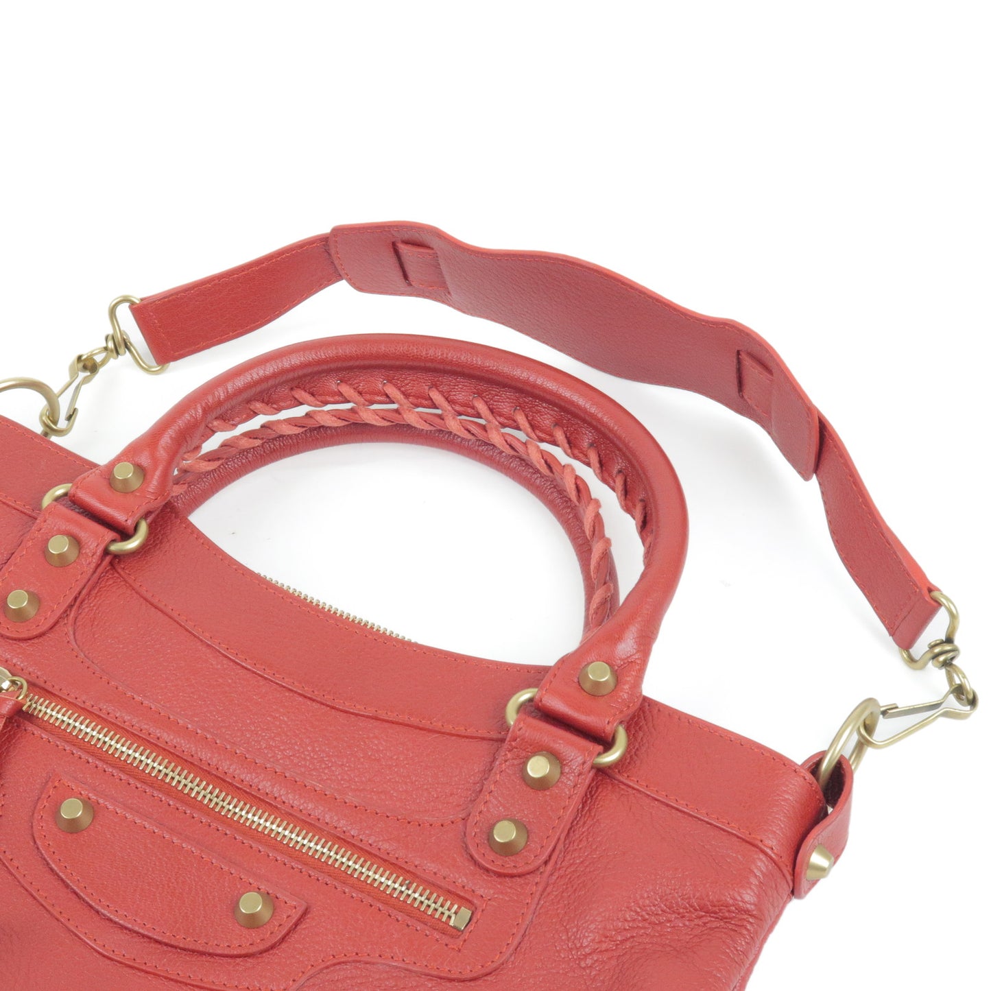 BALENCIAGA The First Leather 2Way Bag Hand Bag Red 103208