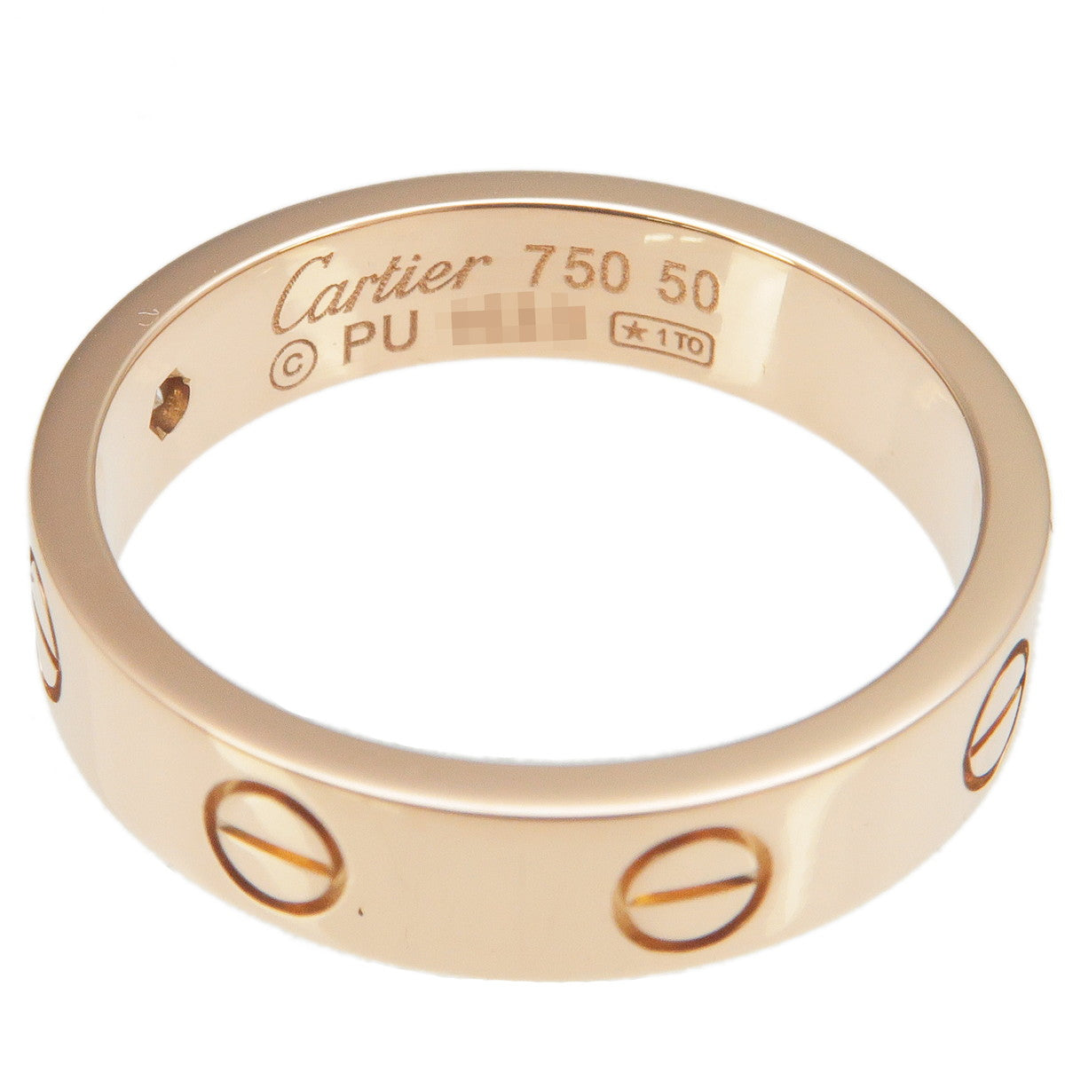 Cartier Mini Love Ring 1P Diamond K18PG 750PG #50 US5-5.5