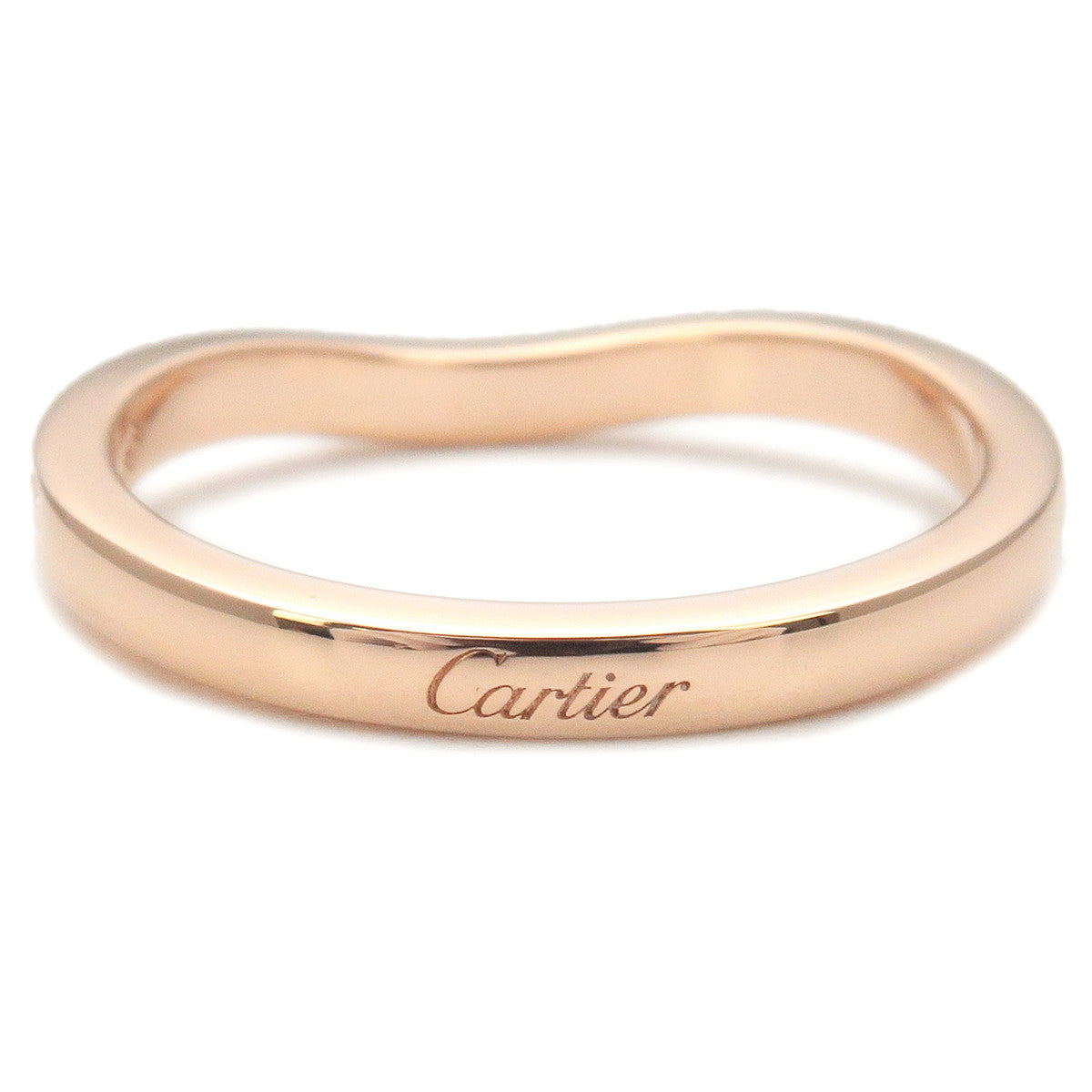 Cartier Ballerine Curve Half Diamond Ring K18PG #49 US4.5-5