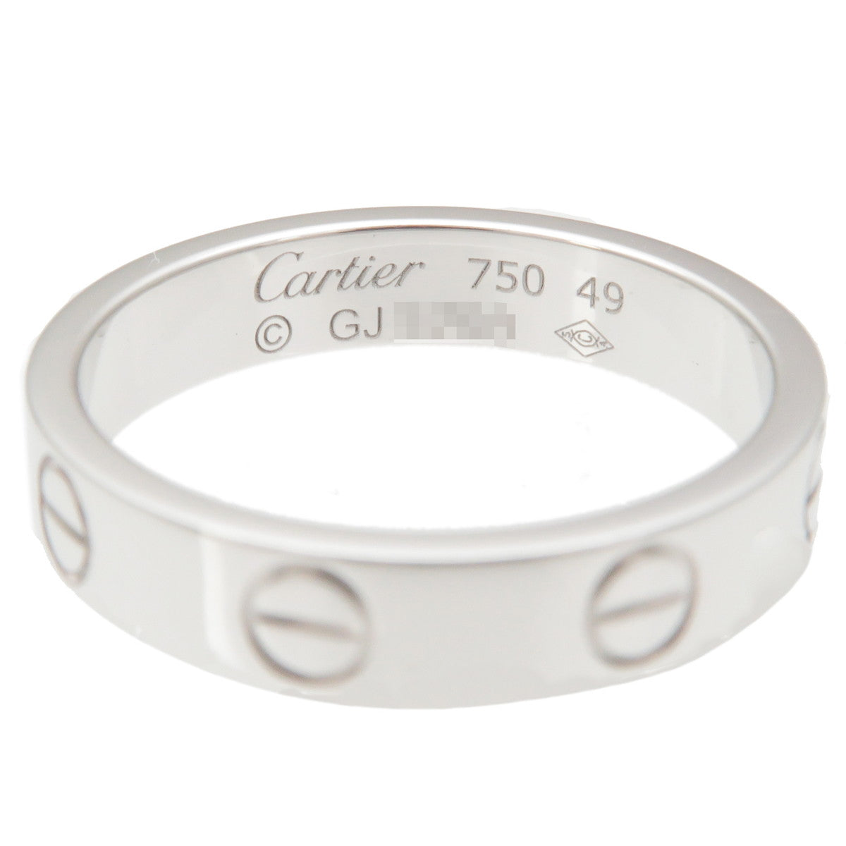 Cartier Mini Love Ring K18WG 750WG White Gold #49 US4.5-5