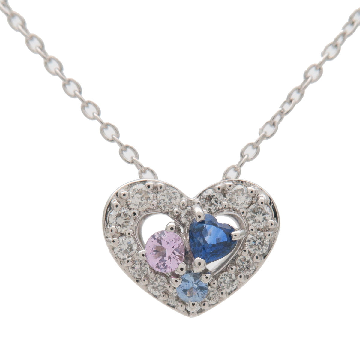 Ponte-Vecchio-Heart-Diamond-Sapphire-Necklace-0.22ct-0.20ct-K18WG