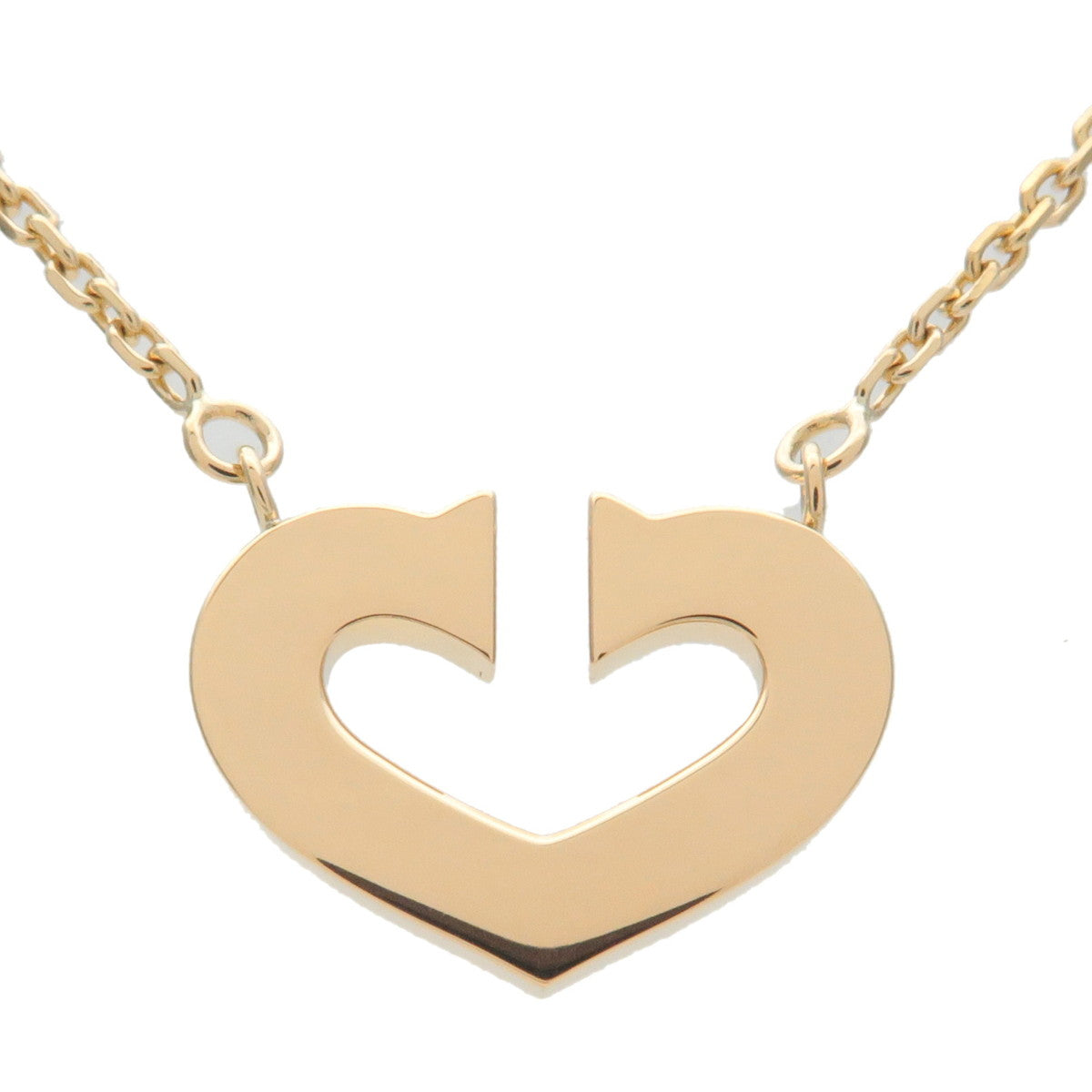 Cartier C Heart Necklace K18YG 750YG Yellow Gold