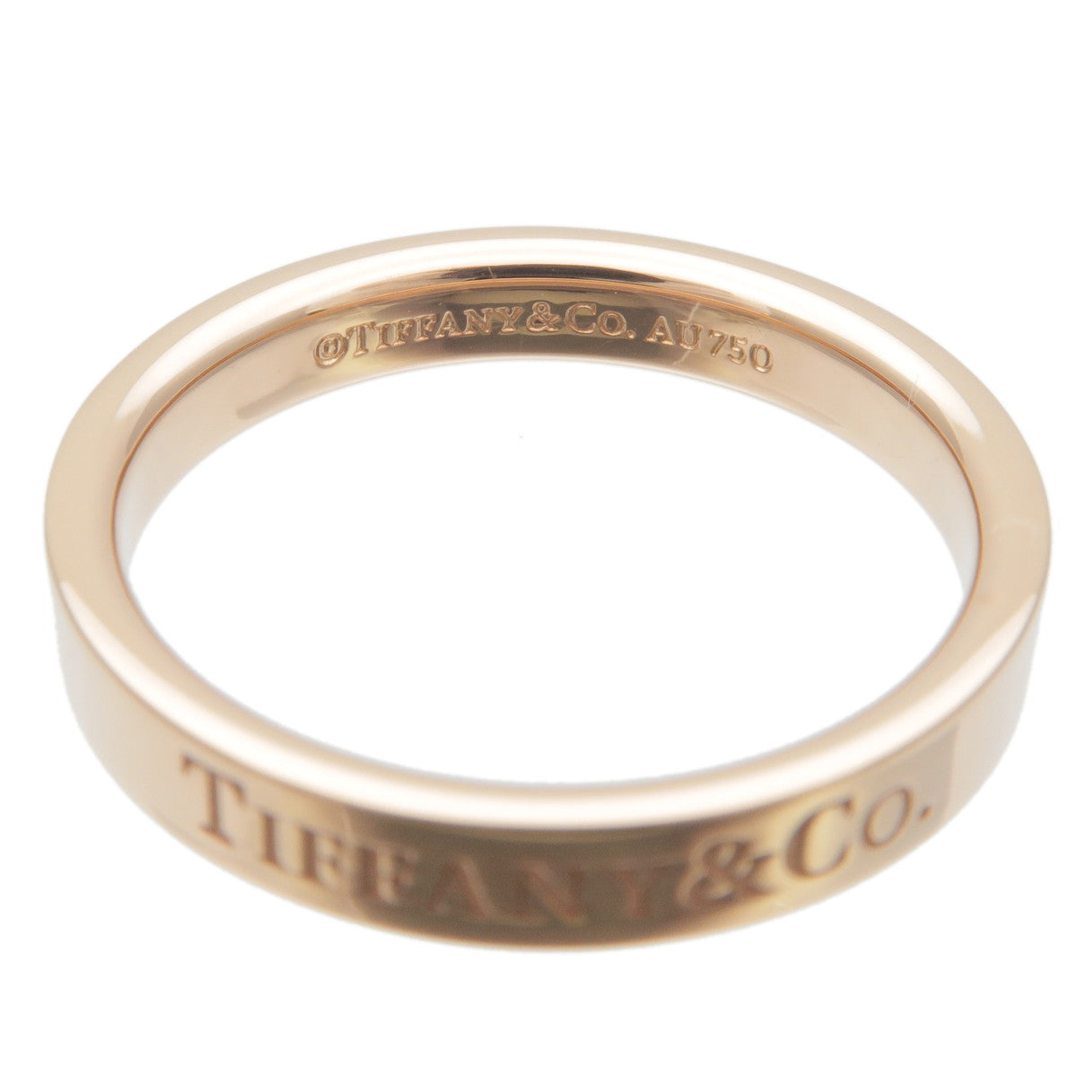 Tiffany&Co. Flat Band Ring K18 750PG Rose Gold US5.5-6 EU51.5