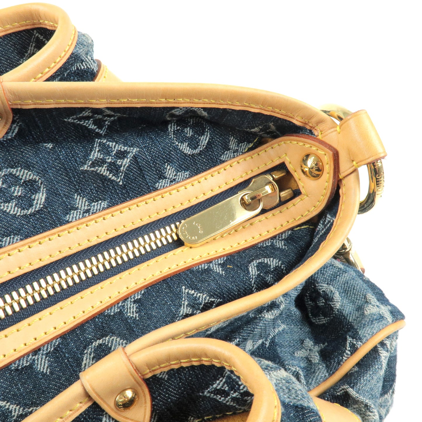 Louis Vuitton, Bags, Authentic Louis Vuitton Monogram Denim Cabas Raye Gm  Travel Bag 2 Way M95336