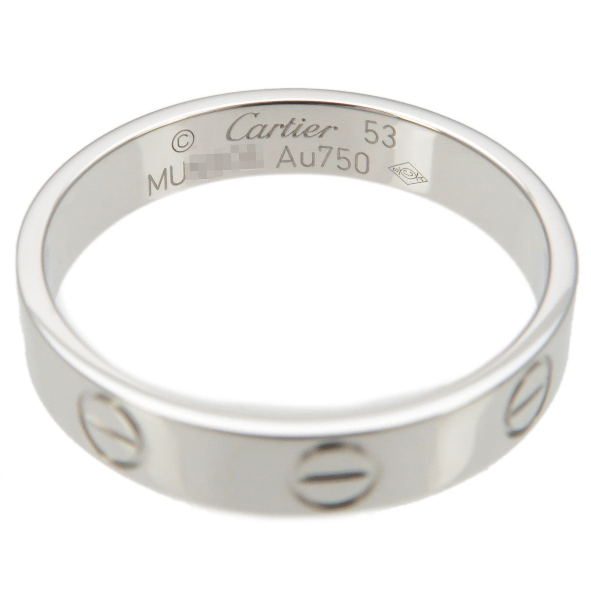 Cartier Mini Love Ring K18WG 750WG White Gold #53 US6.5 EU53