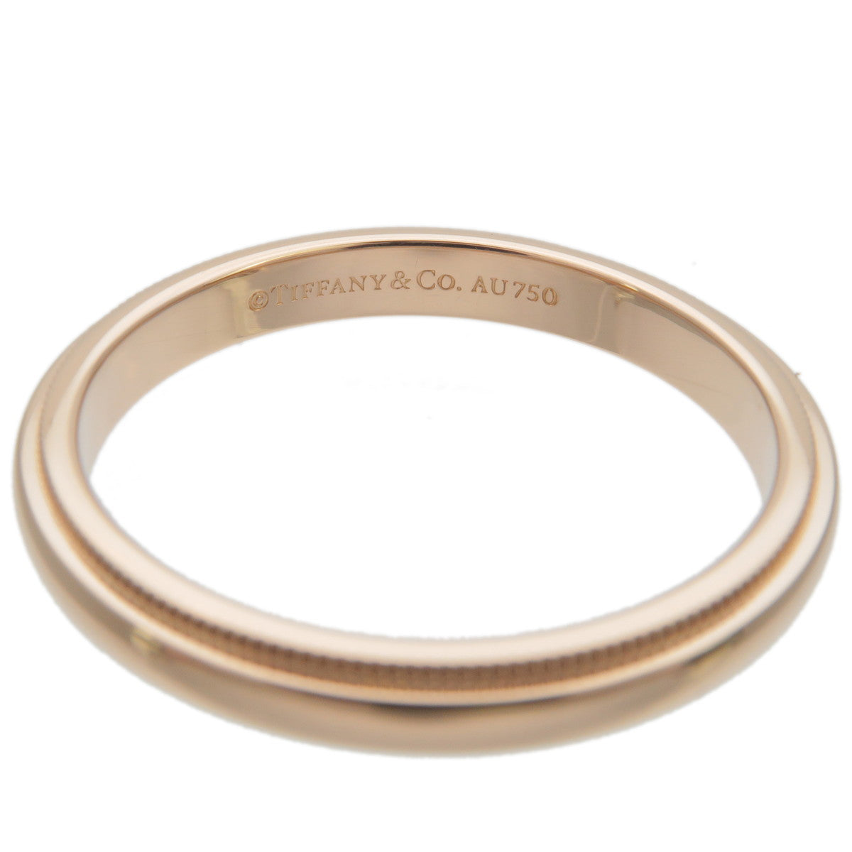 Tiffany&Co. Milgrain Band Ring K18PG 750 Rose Gold US9-9.5 EU60.5