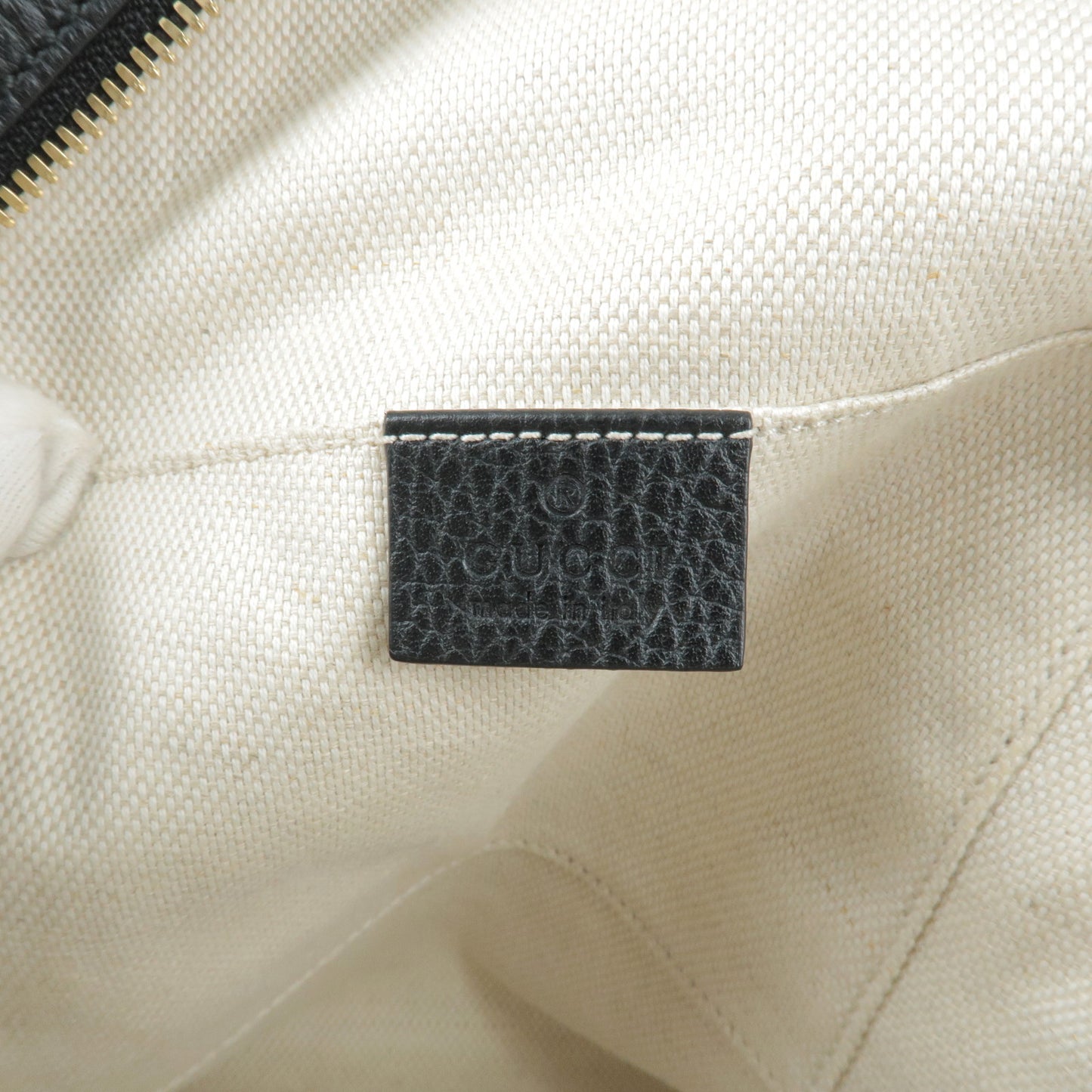 GUCCI SOHO Interlocking Leather Ruck Sack Back Pack Black 536192