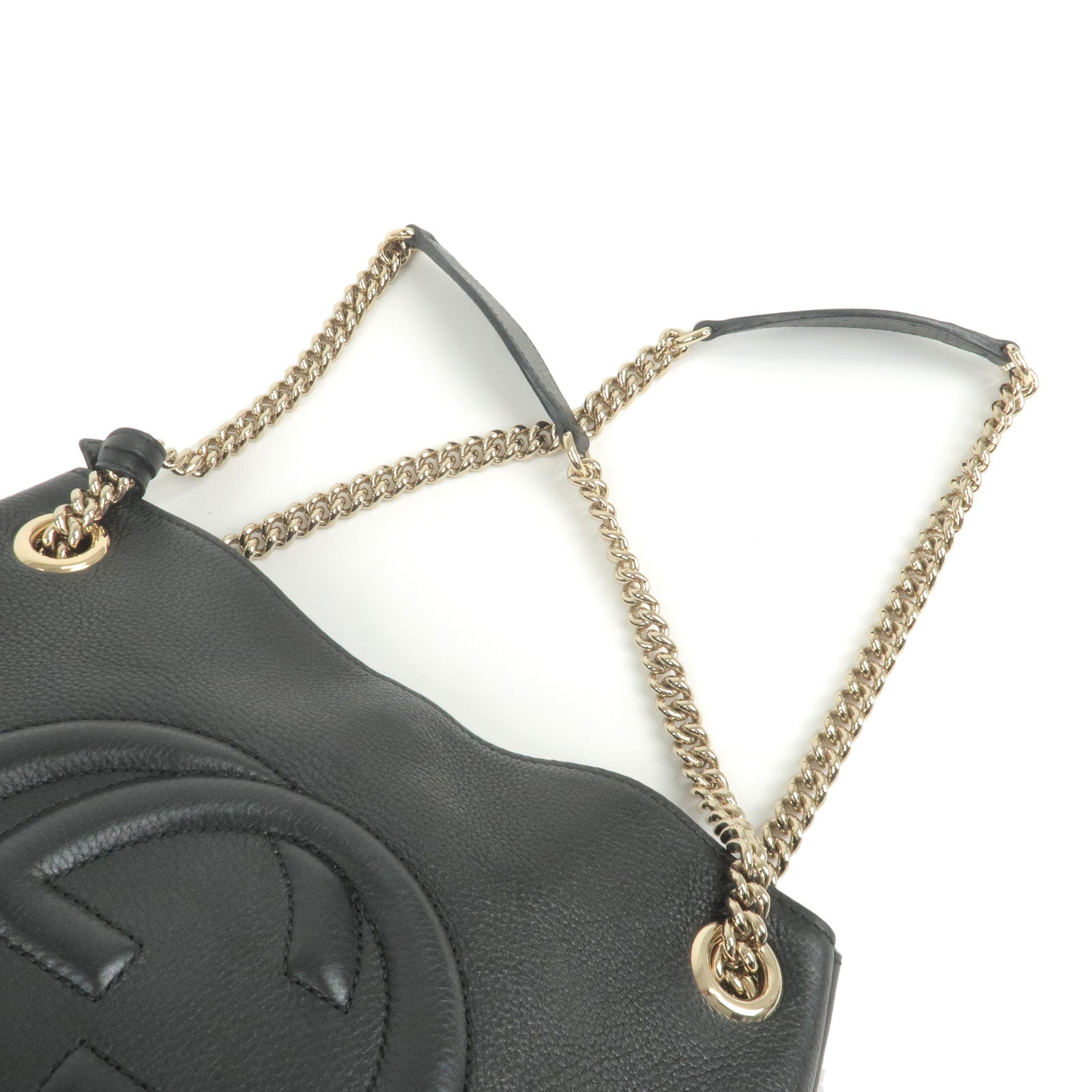 Gucci Soho Gold Pebbled Leather Chain Shoulder Bag