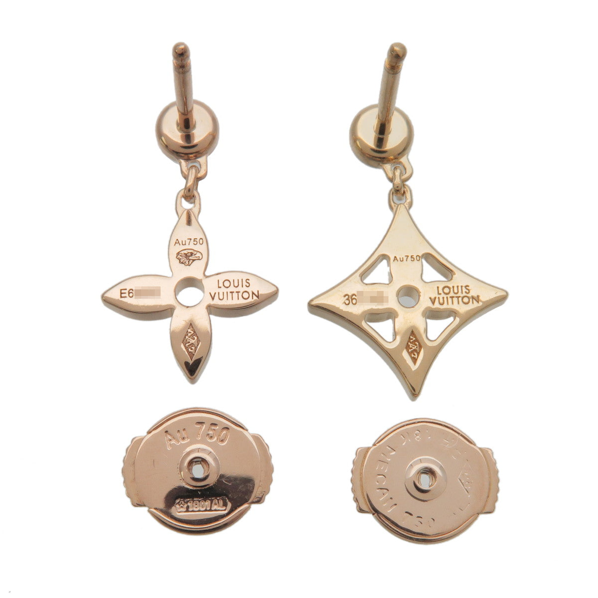 Louis Vuitton Puce Monogram Idylle Diamond Earrings 750PG Q69168