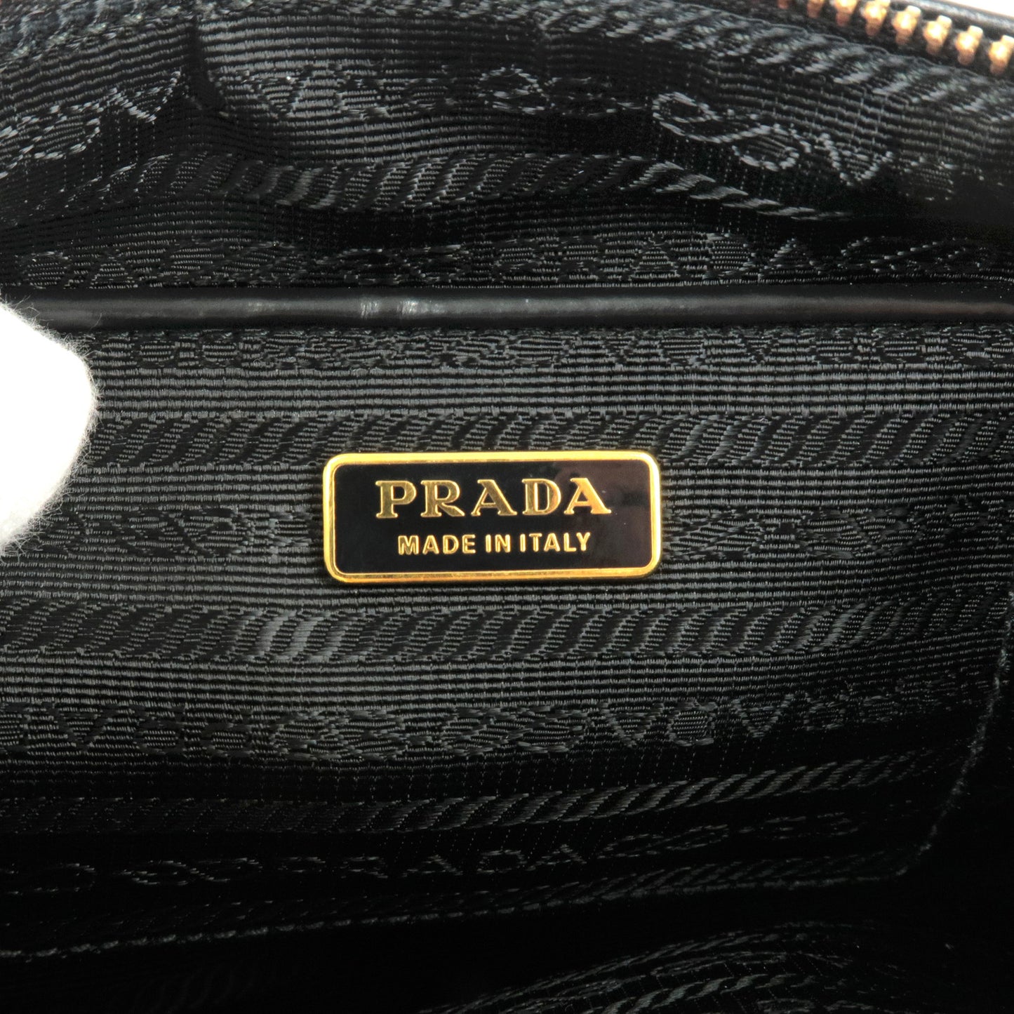 PRADA Logo Nylon Leather Shoulder Bag NERO Black BN1834