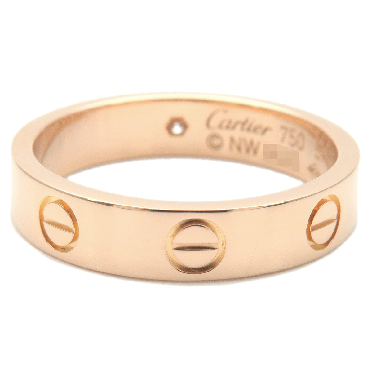 Cartier Mini Love Ring 1P Diamond K18 750PG #51 US5.5-6 EU51