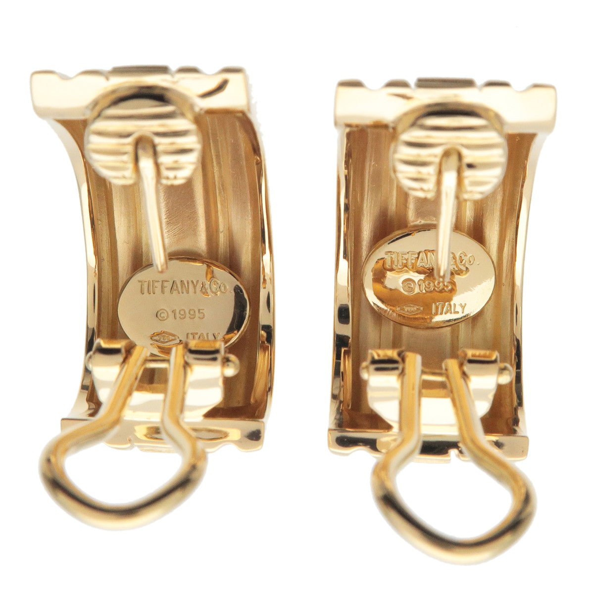 Tiffany&Co. Atlas Earrings K18YG 750YG Yellow Gold