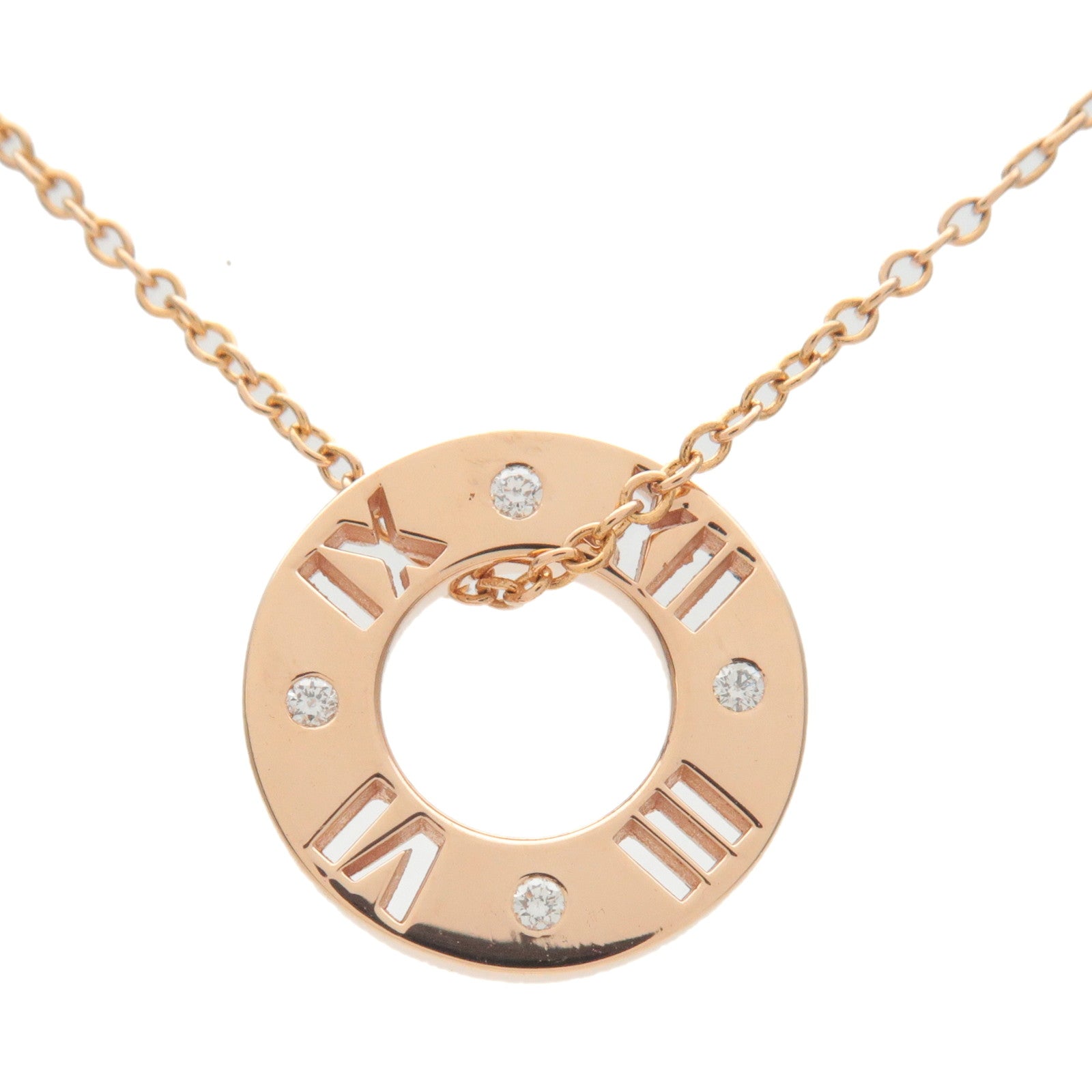 Tiffany&Co.-Pierced-Atlas-4P-Diamond-Necklace-750-Rose-Gold