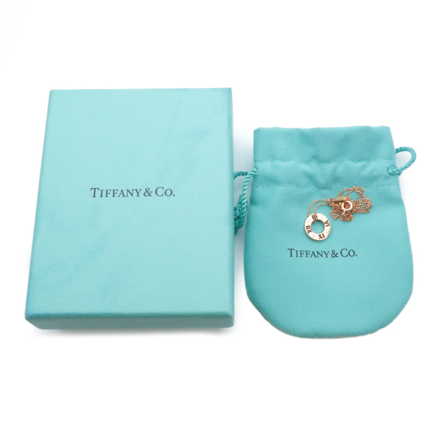 Tiffany&Co. Pierced Atlas 4P Diamond Necklace 750 Rose Gold