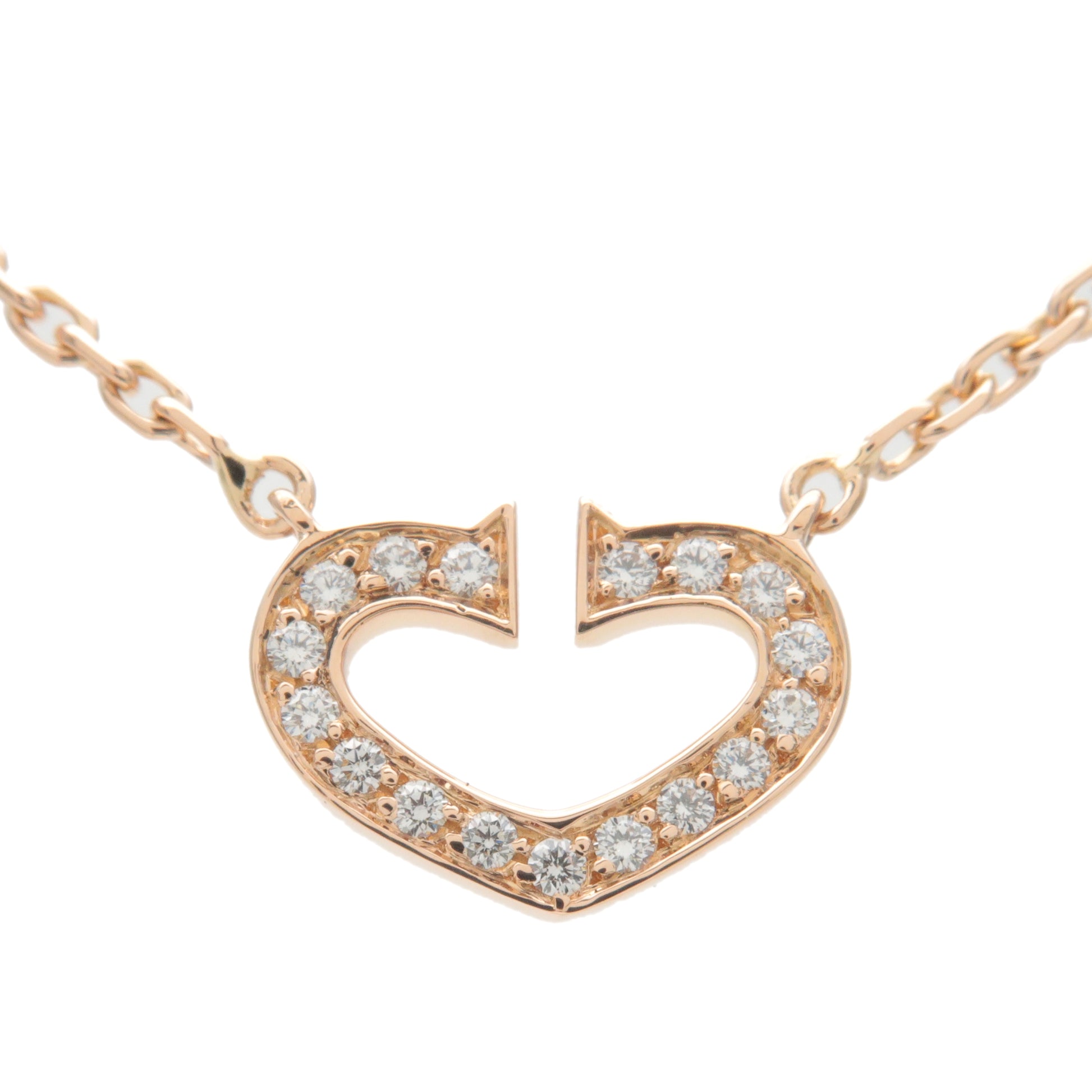 Cartier-C-Heart-Diamond-Necklace-SM-K18PG-750PG-Rose-Gold