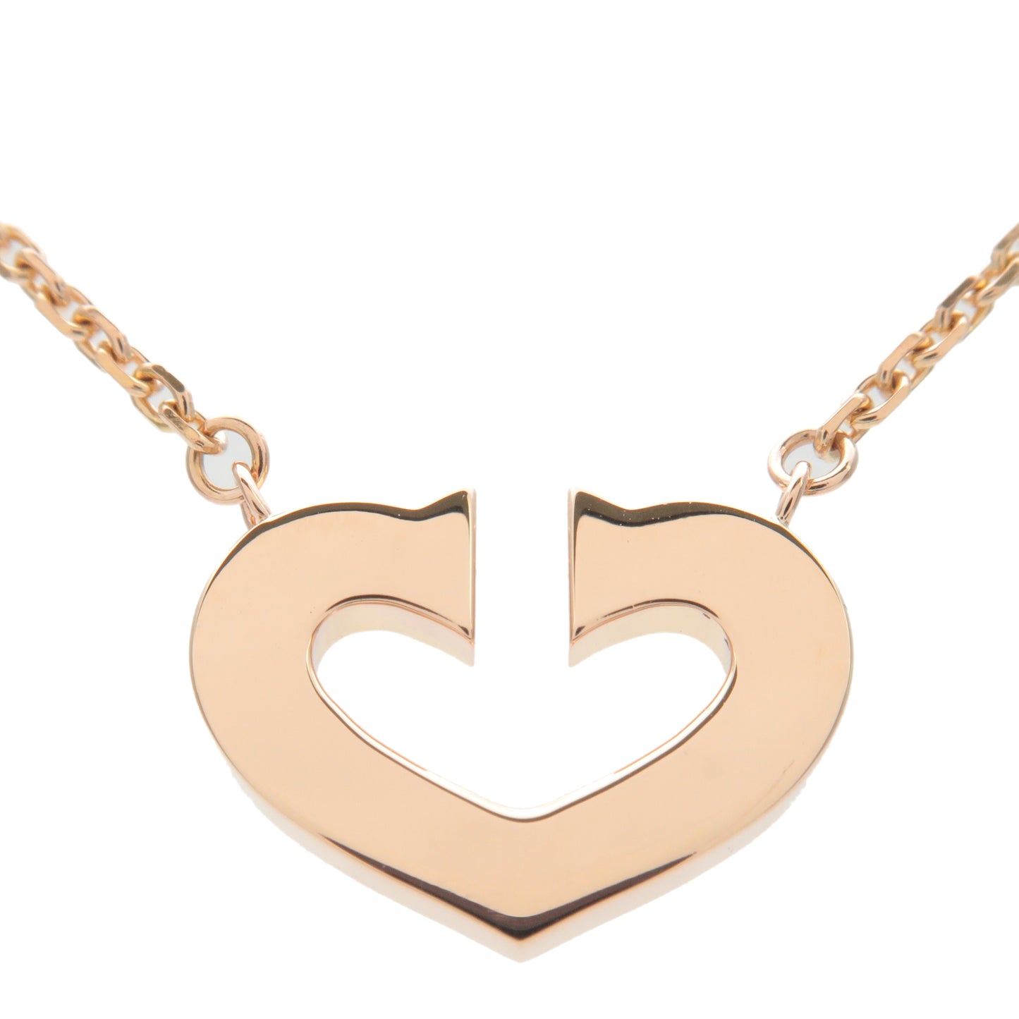 Cartier C Heart Necklace K18PG 750PG Rose Gold