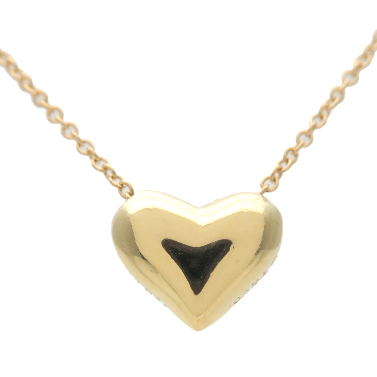 Tiffany&Co. Dots Heart 3P Dimaond Necklace 750YG PT950 Yellow Gold