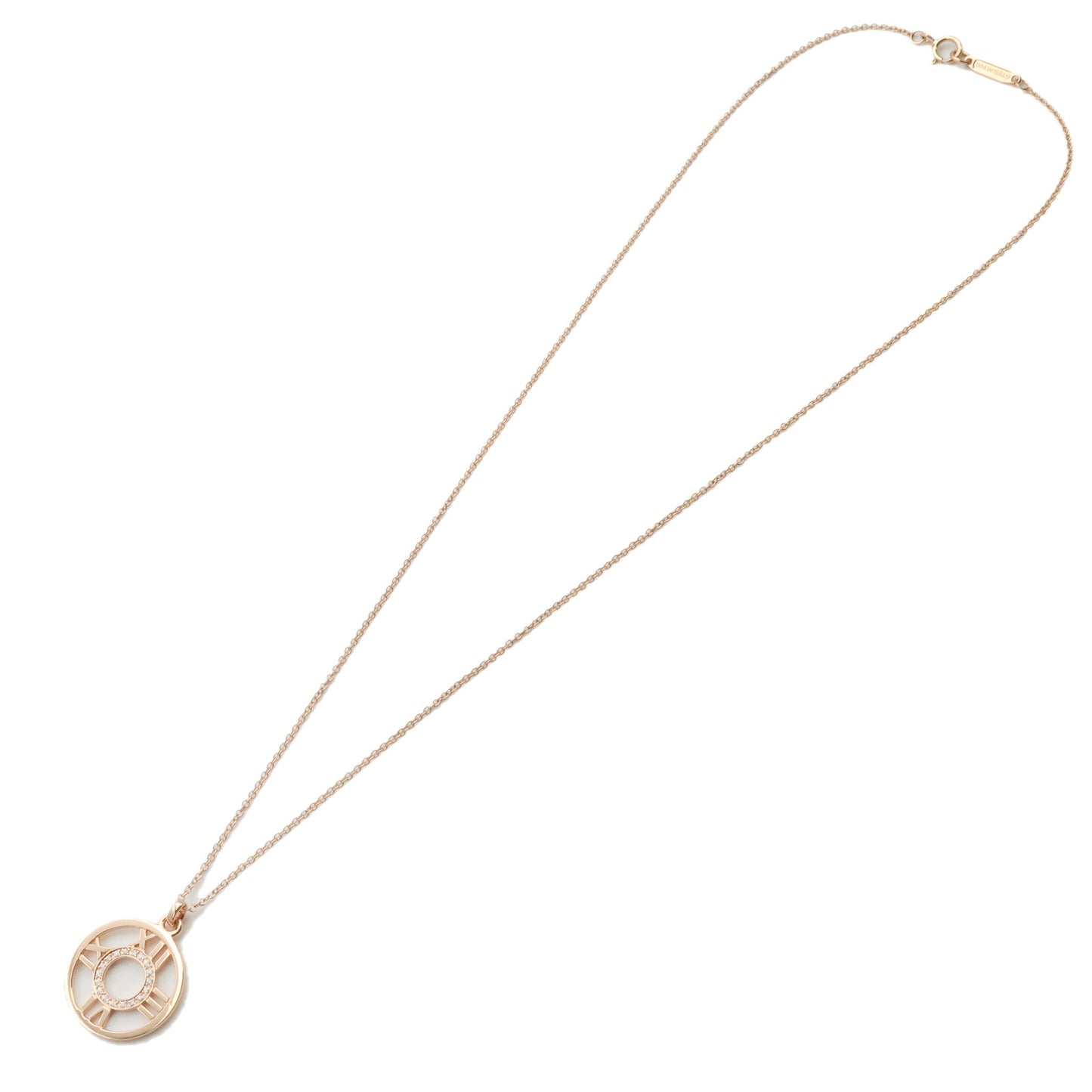 Tiffany&Co. Atlas Open Medallion Diamond Necklace Rose Gold