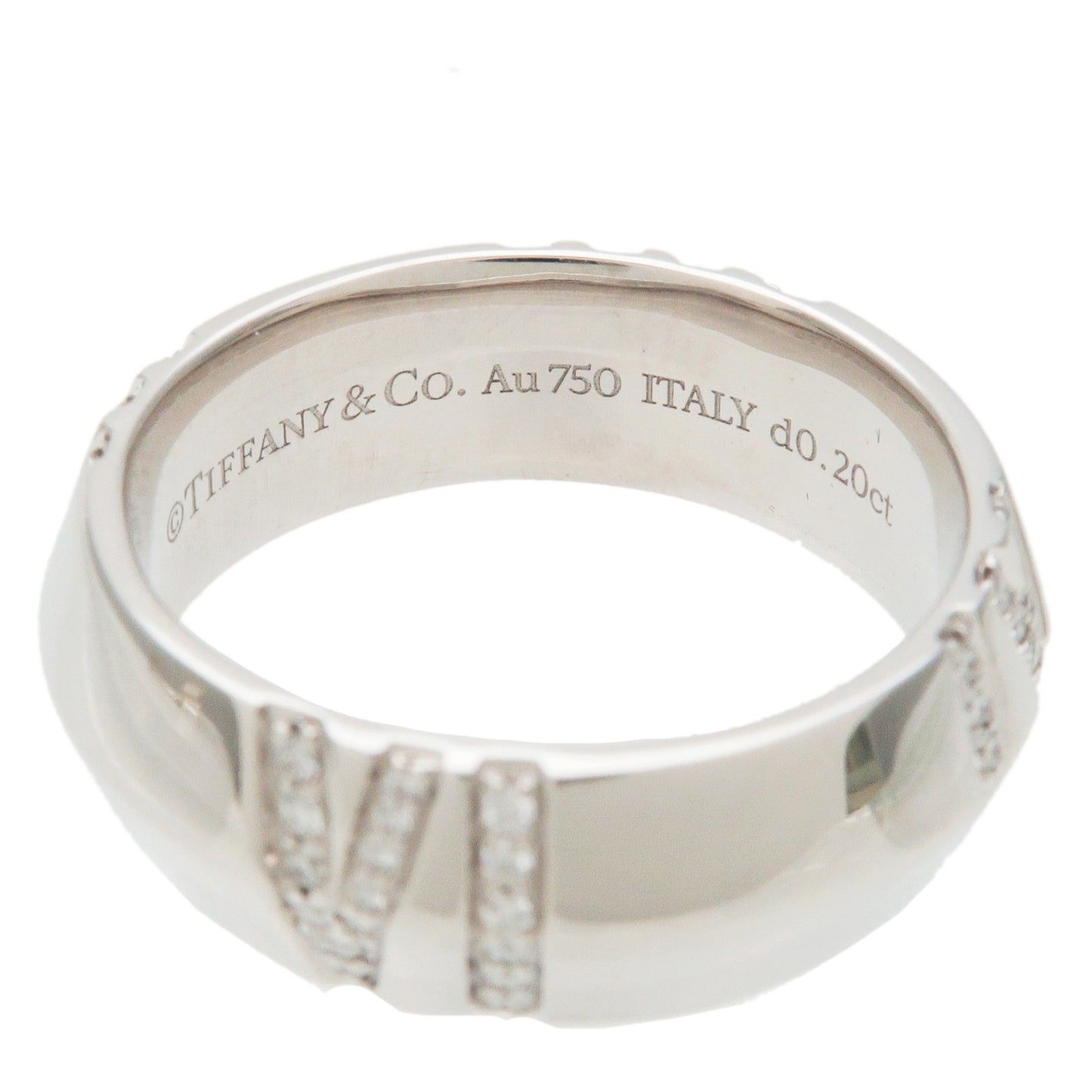 Tiffany&Co. Atlas X Closed Wide Diamond Ring 750WG US8-8.5