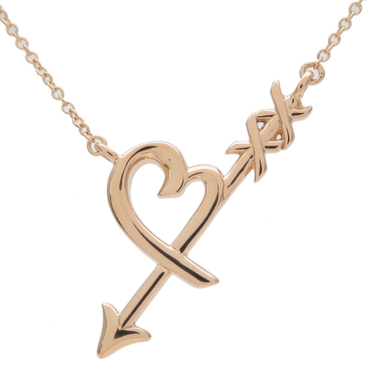 Tiffany&Co.-Heart-&-Arrow-Necklace-K18PG-750PG-Rose-Gold