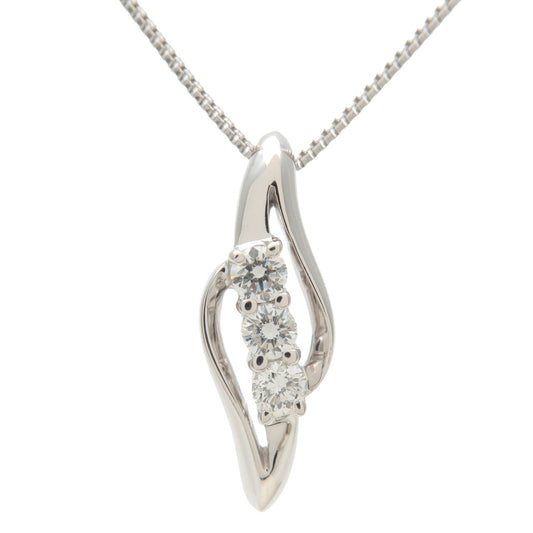 TRILOGY-Diamond-Necklace-0.15ct-K18WG-750WG-White-Gold