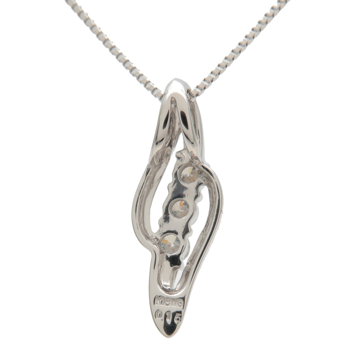 TRILOGY Diamond Necklace 0.15ct K18WG 750WG White Gold
