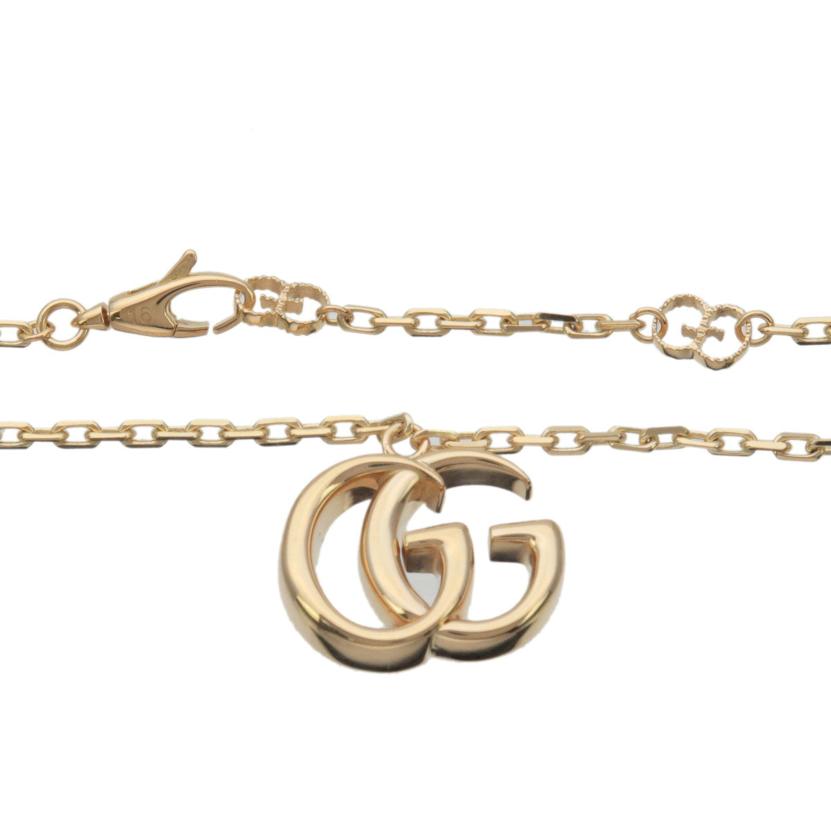 GUCCI GG Marmont Double G Logo Bracelet K18YG Yellow Gold