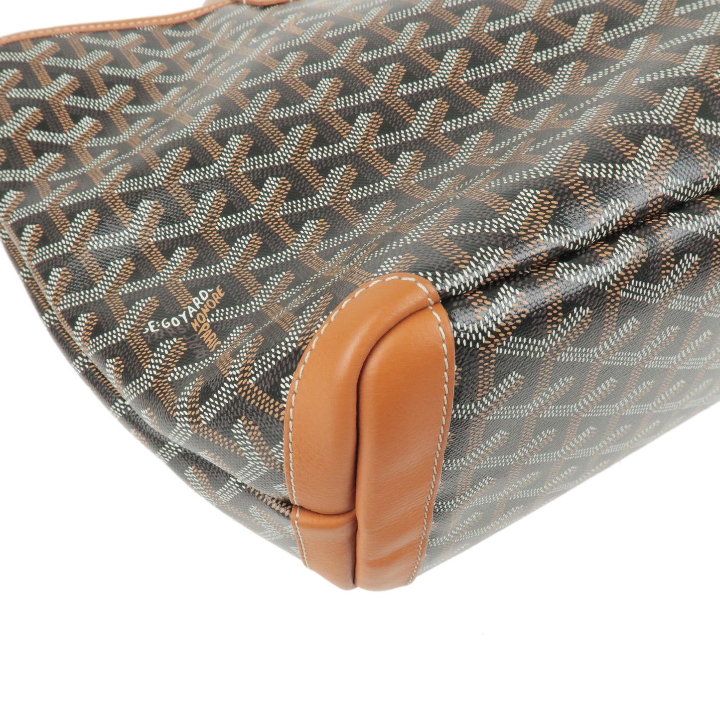 GOYARD-Herringbone-PVC-Leather-Altova-PM-Tote-Bag-Black-Brown