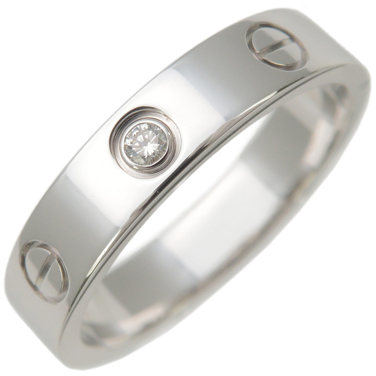 Cartier-Mini-Love-Ring-1P-Diamond-K18-750WG-#53-US6.5-EU53.5