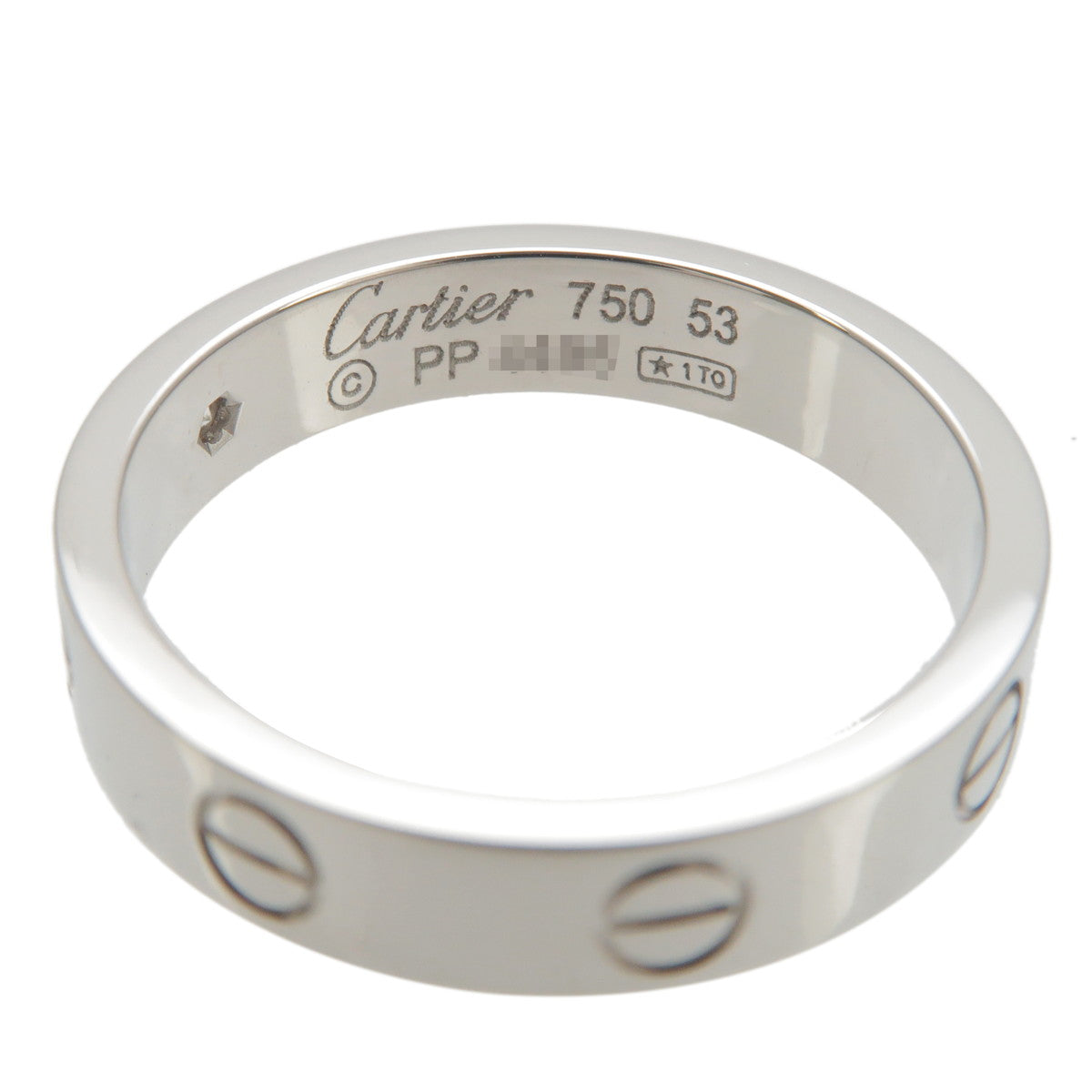 Cartier Mini Love Ring 1P Diamond K18 750WG #53 US6.5 EU53.5