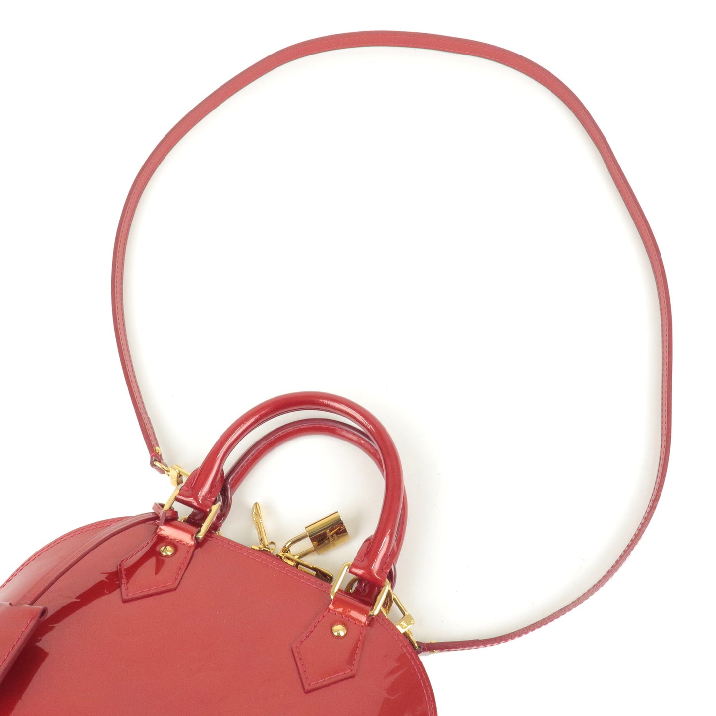 Louis Vuitton Monogram Vernis Alma BB 2Way Bag Red M91606