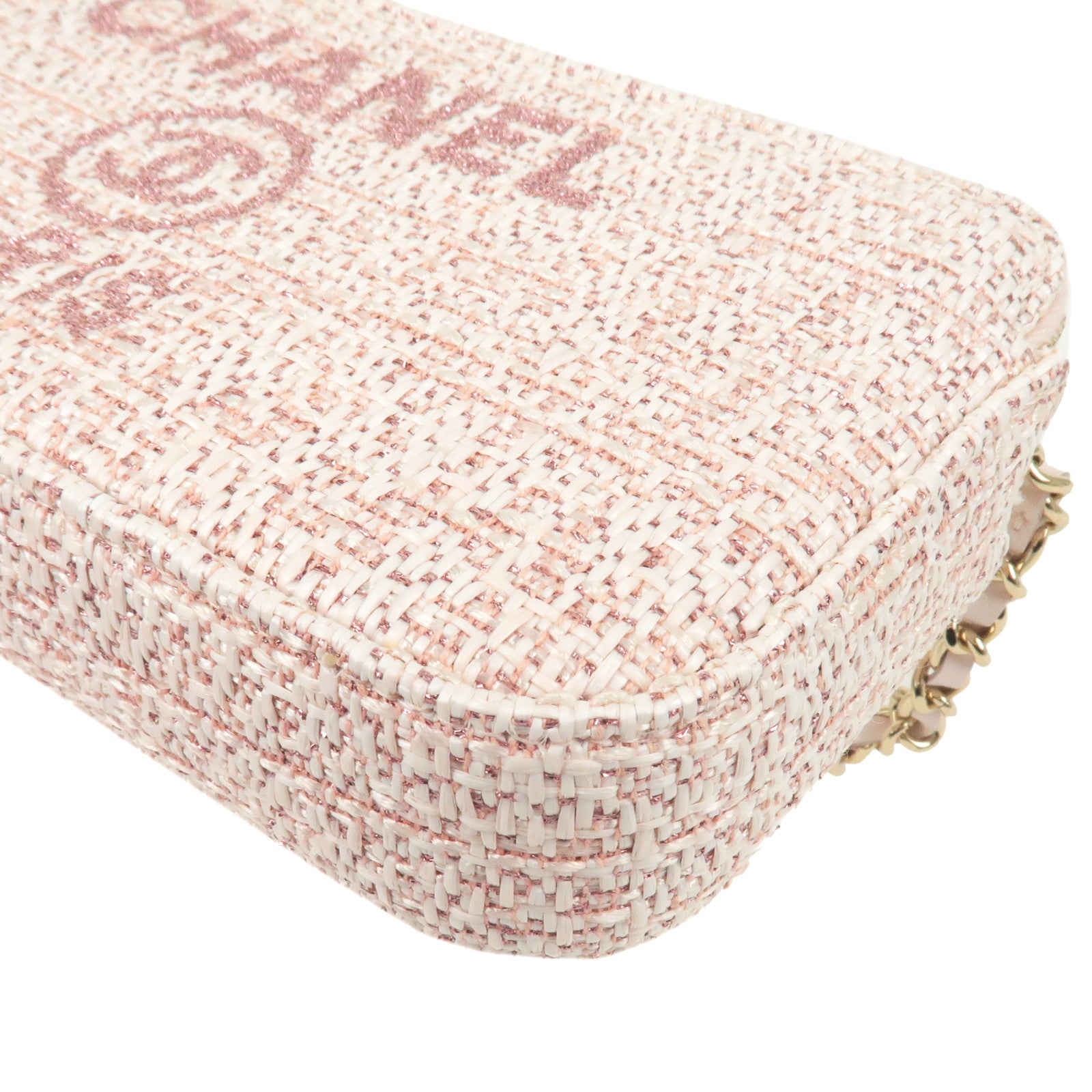CHANEL-Deauville-Tweed-Leather-Chain-Wallet-WOC-Pink-A81978 –  dct-ep_vintage luxury Store