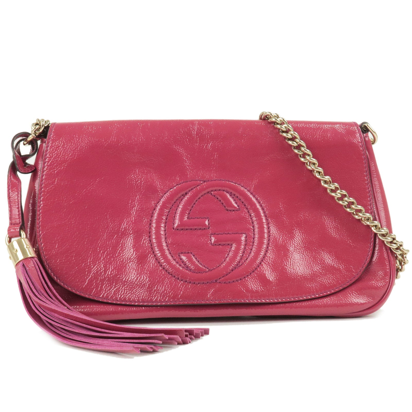 GUCCI-SOHO-Patent-Leather-Chain-Shoulder-Bag-Pink-336752 – dct-ep_vintage  luxury Store