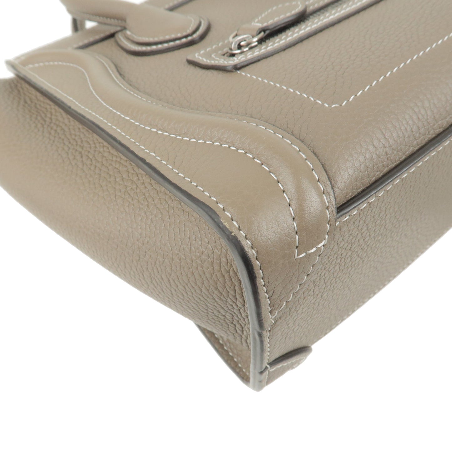 CELINE Leather Luggage Nano Shopper 2Way Bag Souris 189243
