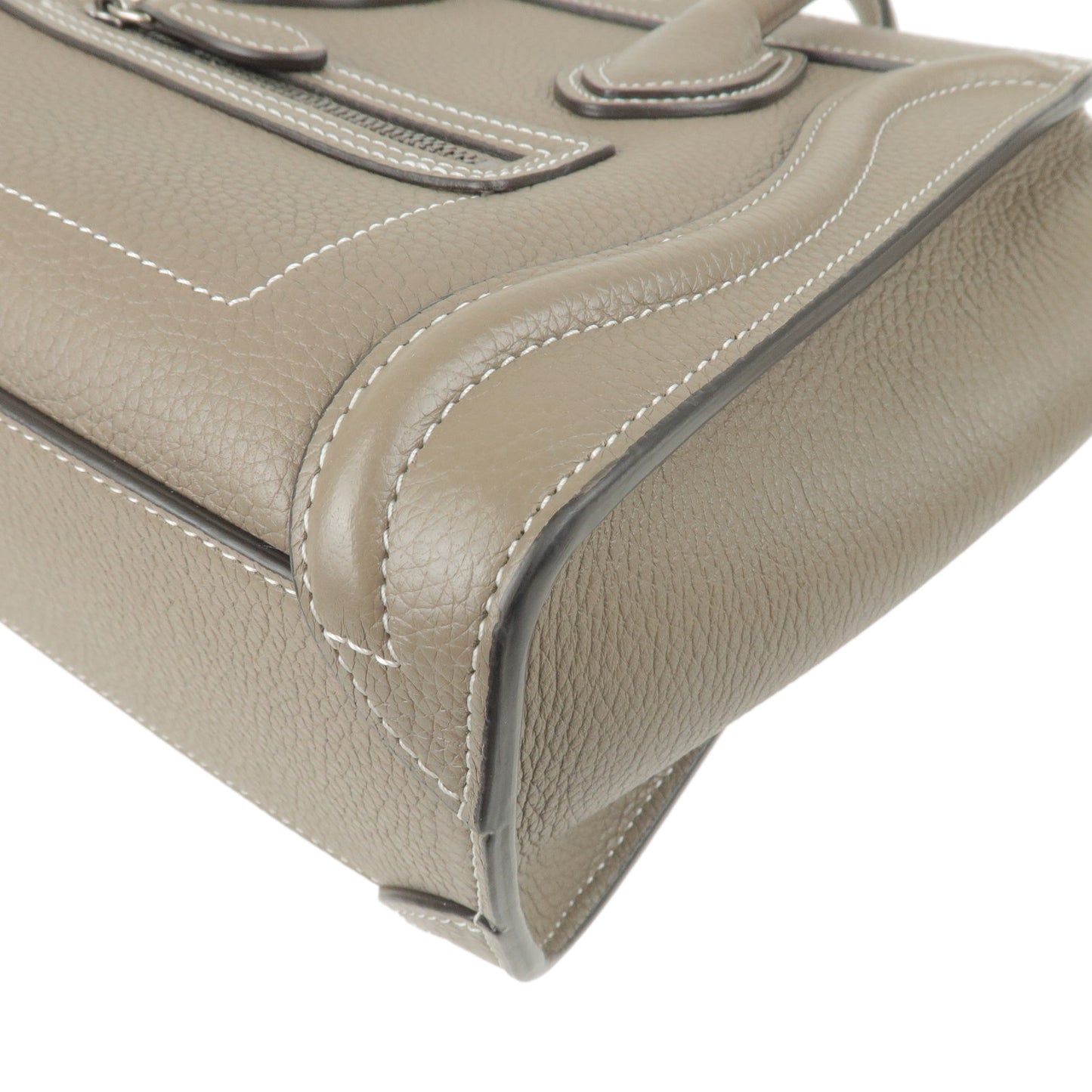CELINE Leather Luggage Nano Shopper 2Way Bag Souris 189243