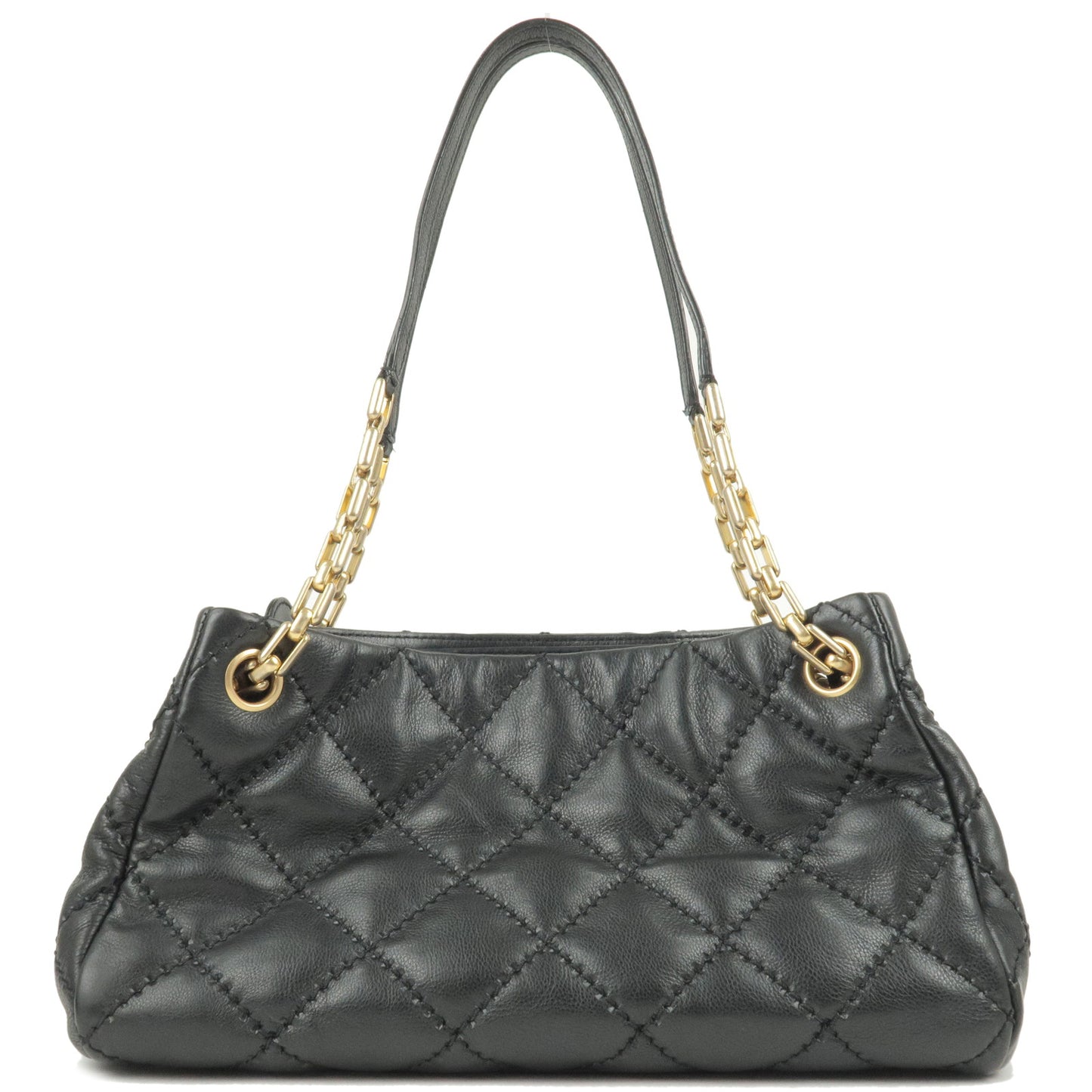 CHANEL Ultra Stitch Quilted Leather Chain Shoulder Bag Black