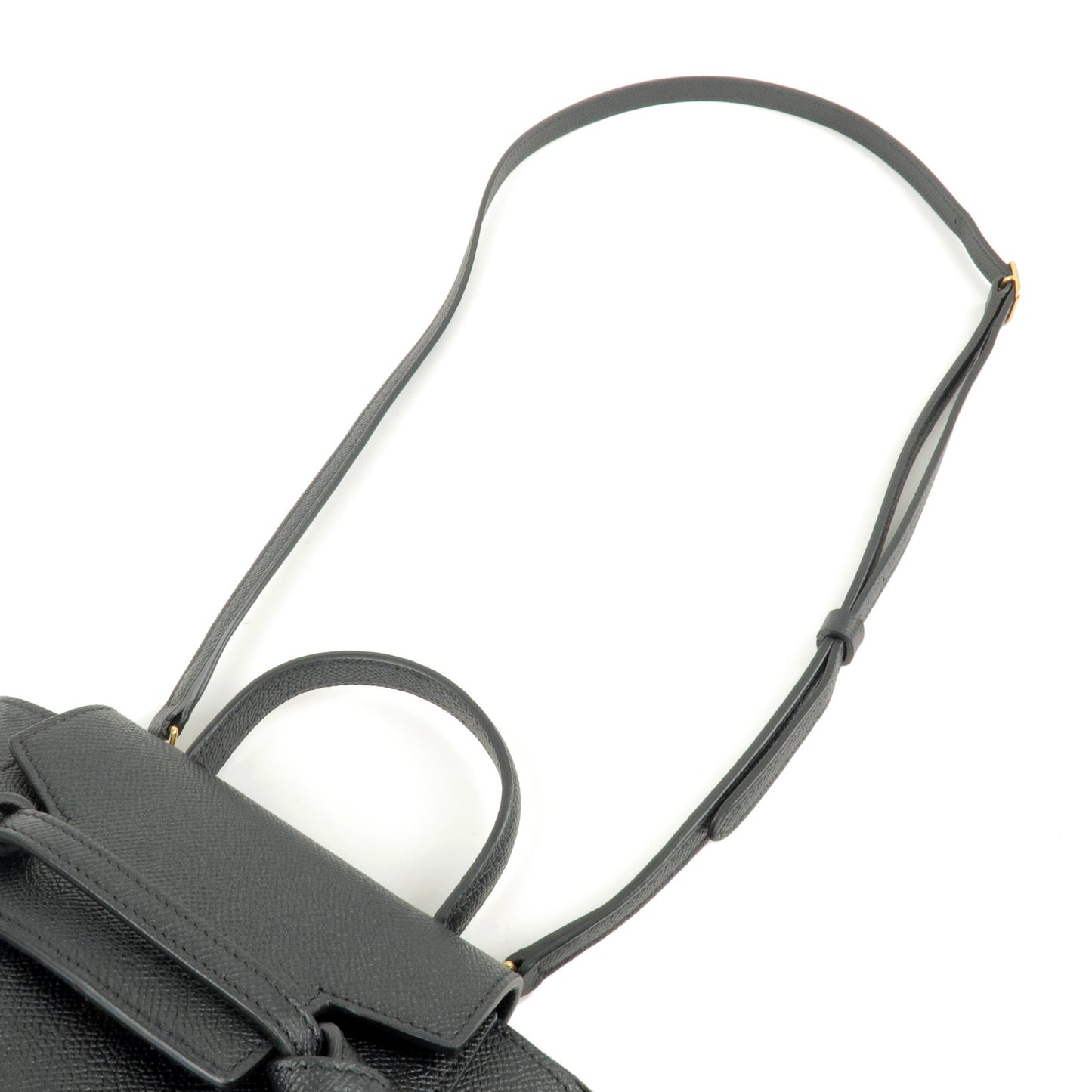 CELINE Pico Leather Belt Bag 2Way Bag Hand Bag Black 194263