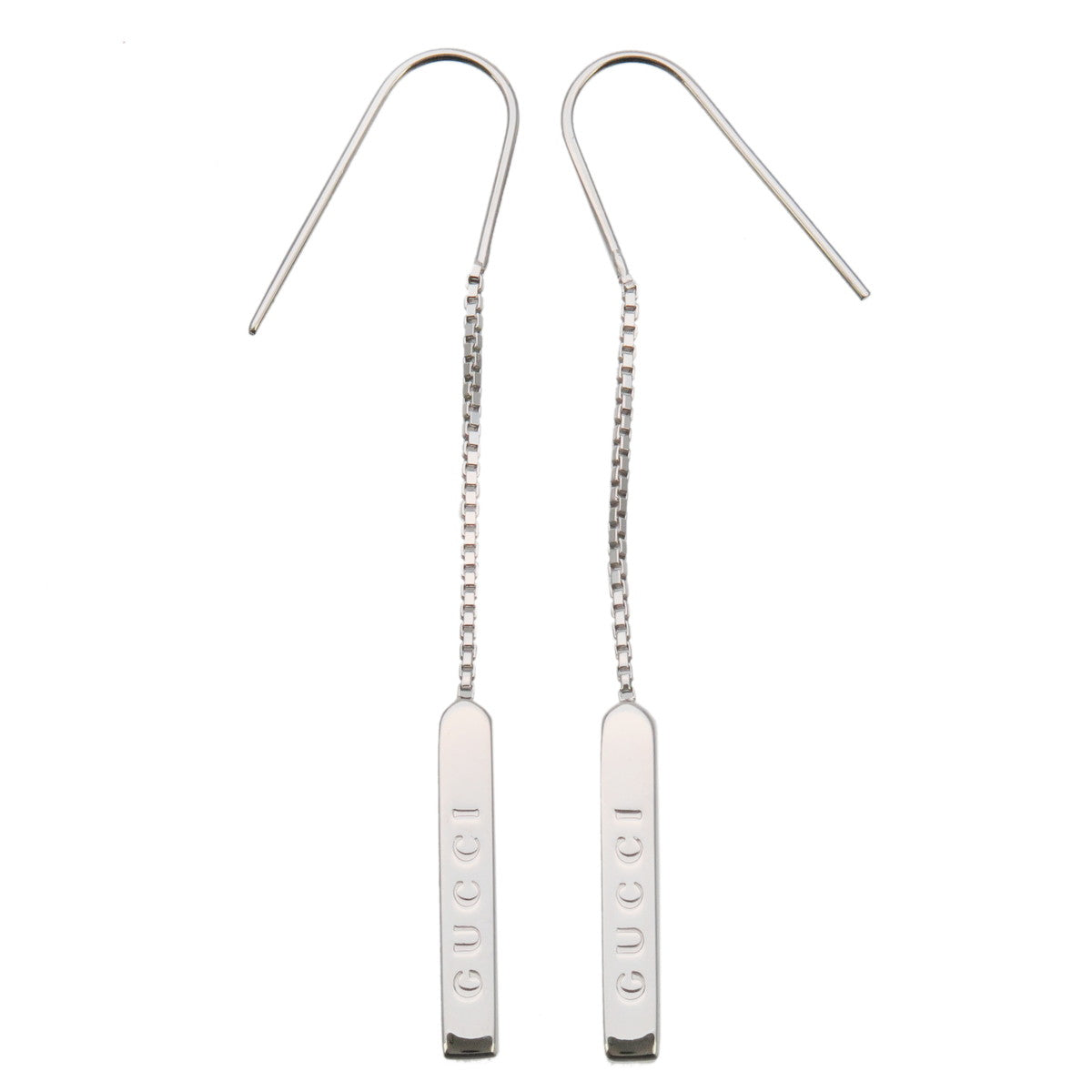 GUCCI-Lariat-Earrings-Dangle-Earrings-K18WG-750WG-White-Gold