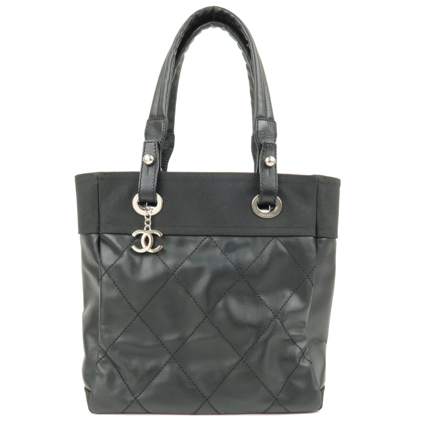 CHANEL-Paris-Biarritz-PM-Coated-Canvas-Leather-Tote-Bag-A34208